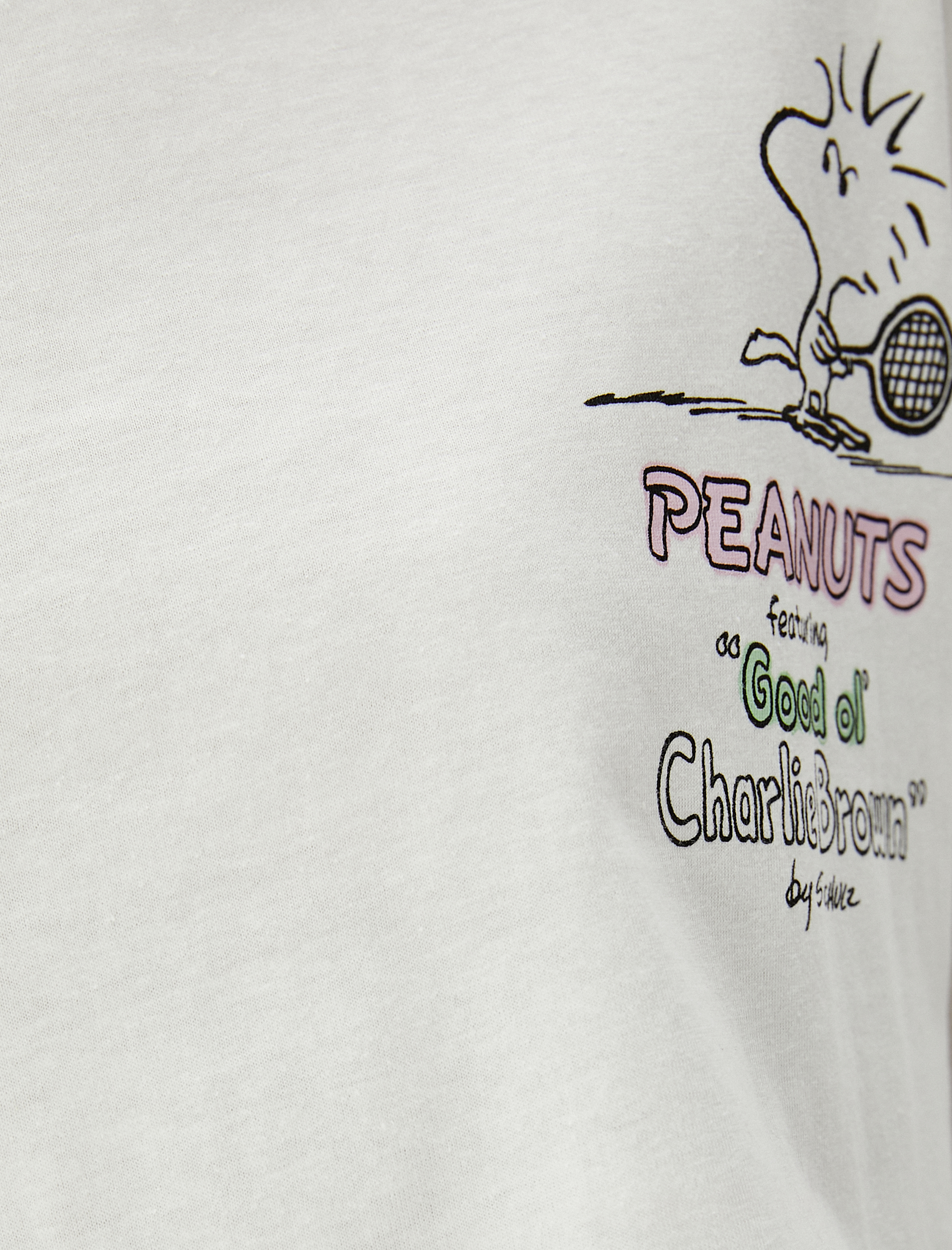   Snoopy Tişört Lisanslı Bisiklet Yaka Kısa Kollu Pamuklu