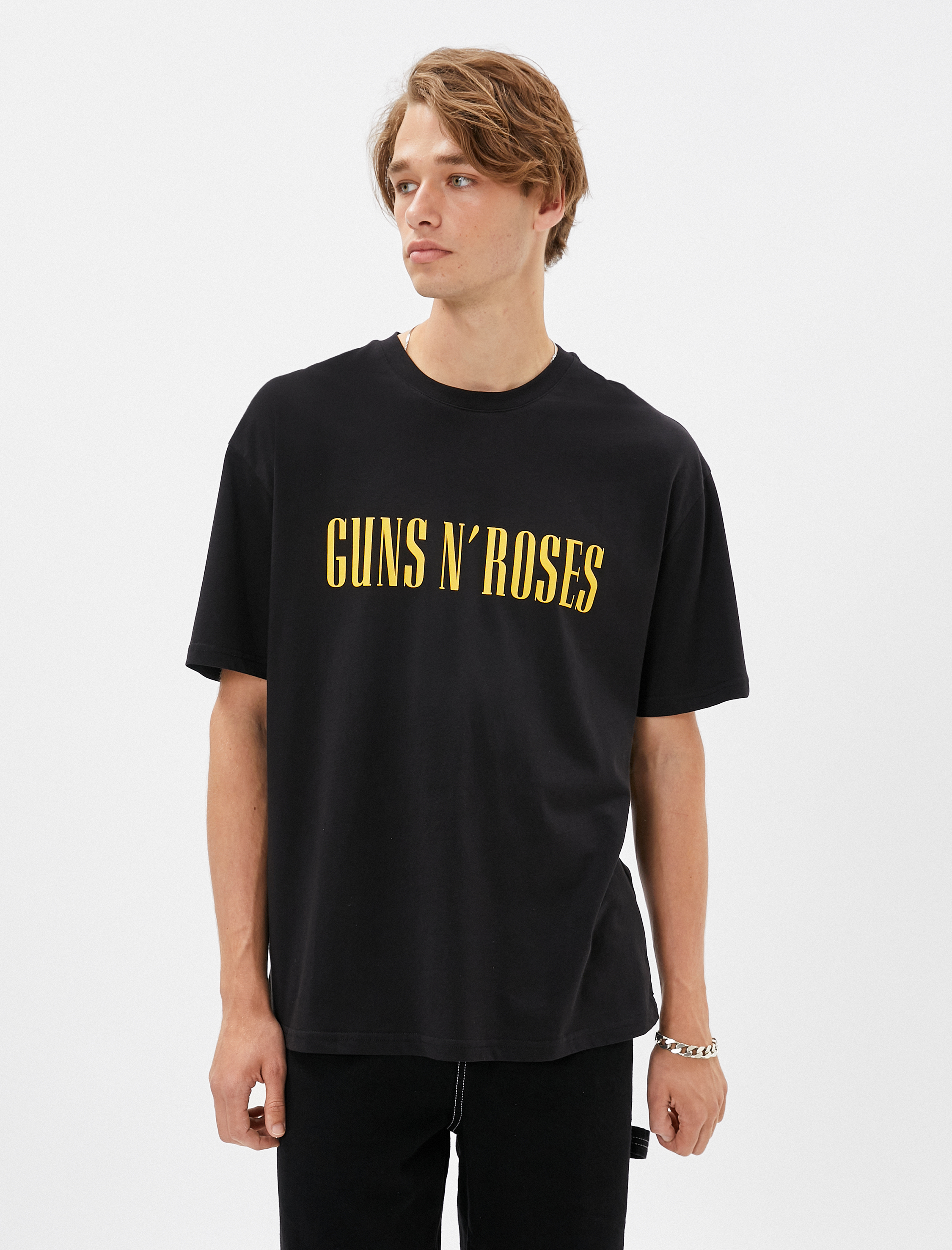 Siyah Erkek Guns N' Roses Tişört Lisanslı Arkası Baskılı