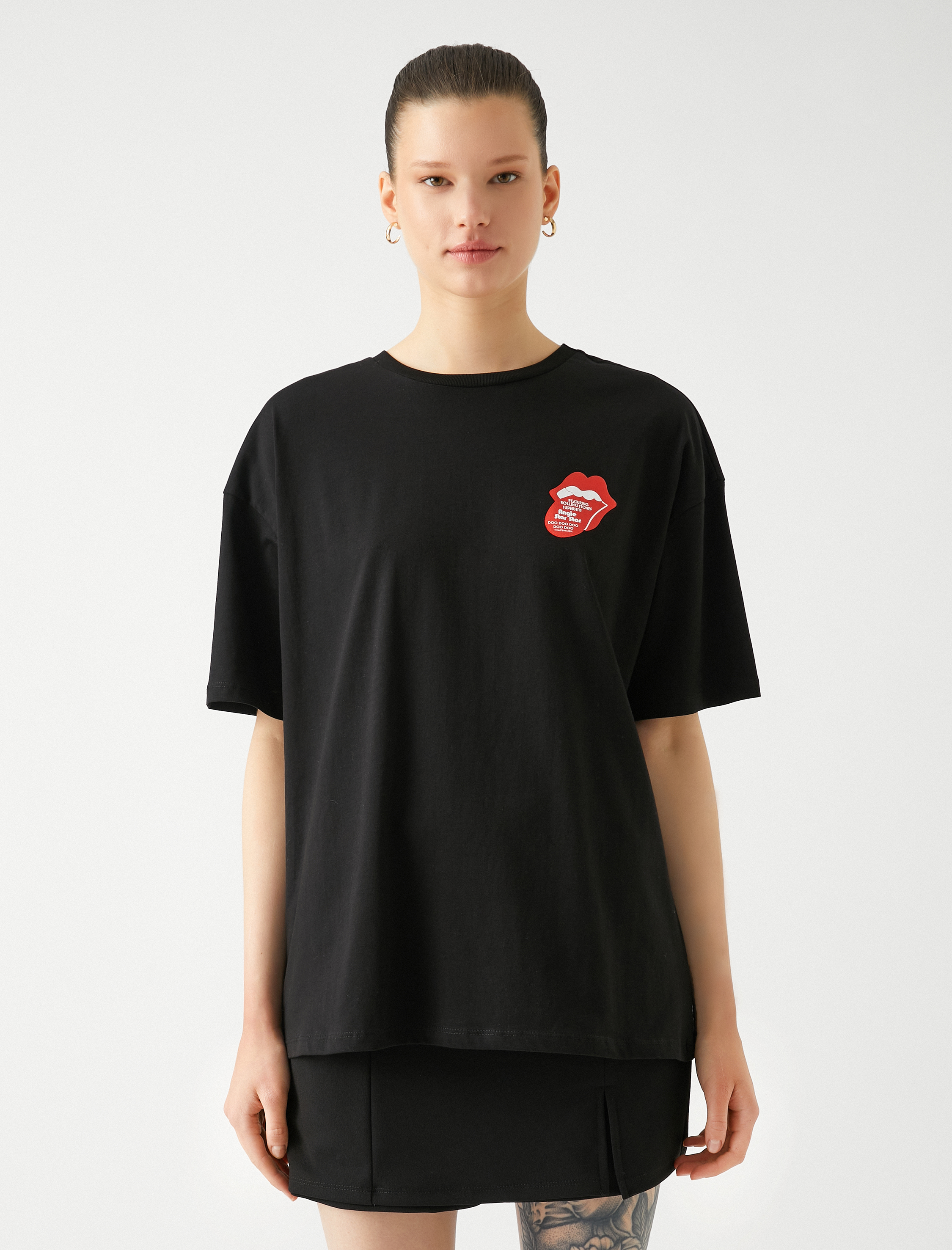   Rolling Stones Tişört Lisanslı Baskılı Bisiklet Yaka Kısa Kollu