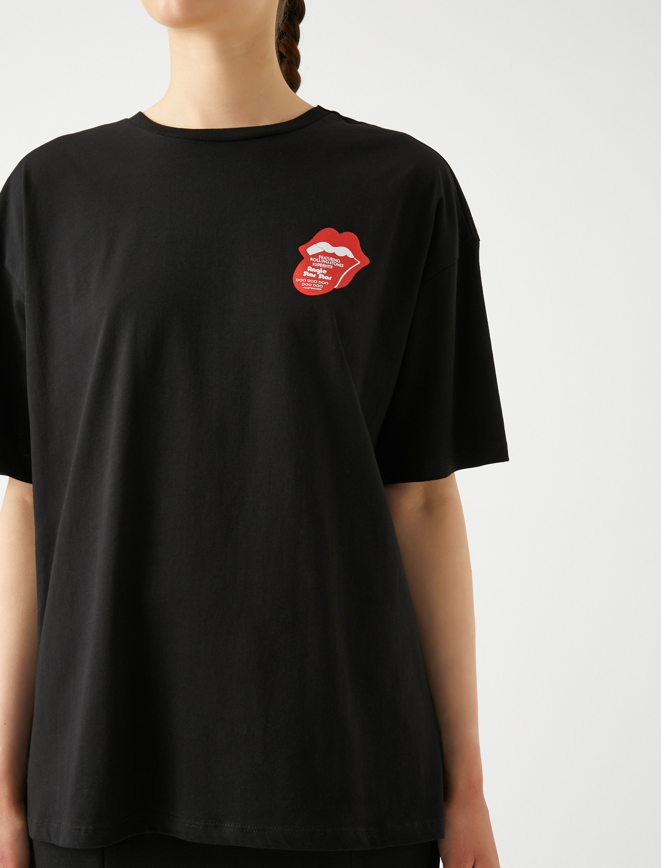   Rolling Stones Tişört Lisanslı Baskılı Bisiklet Yaka Kısa Kollu