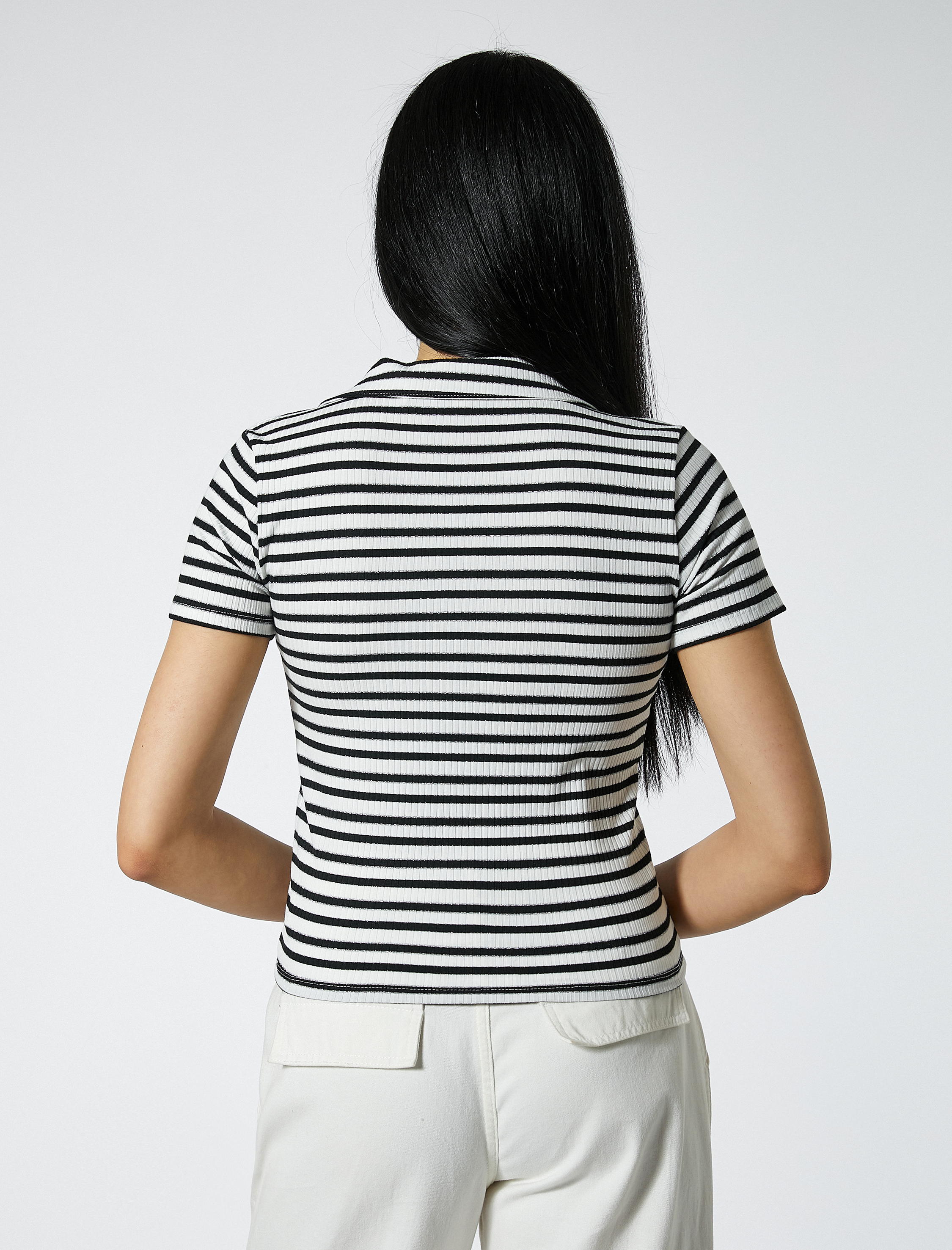 Polo Yaka Tişört Dar Kesim Kısa Kollu