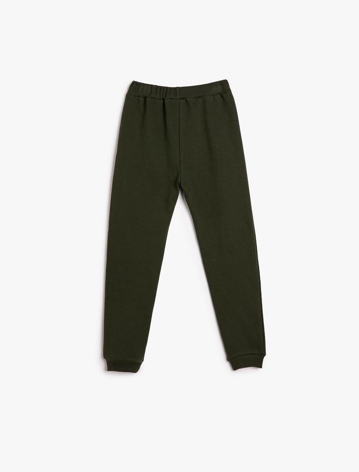 Erkek Bebek Jogger Eşofman Altı Düğme Detaylı Beli Lastikli Pamuklu