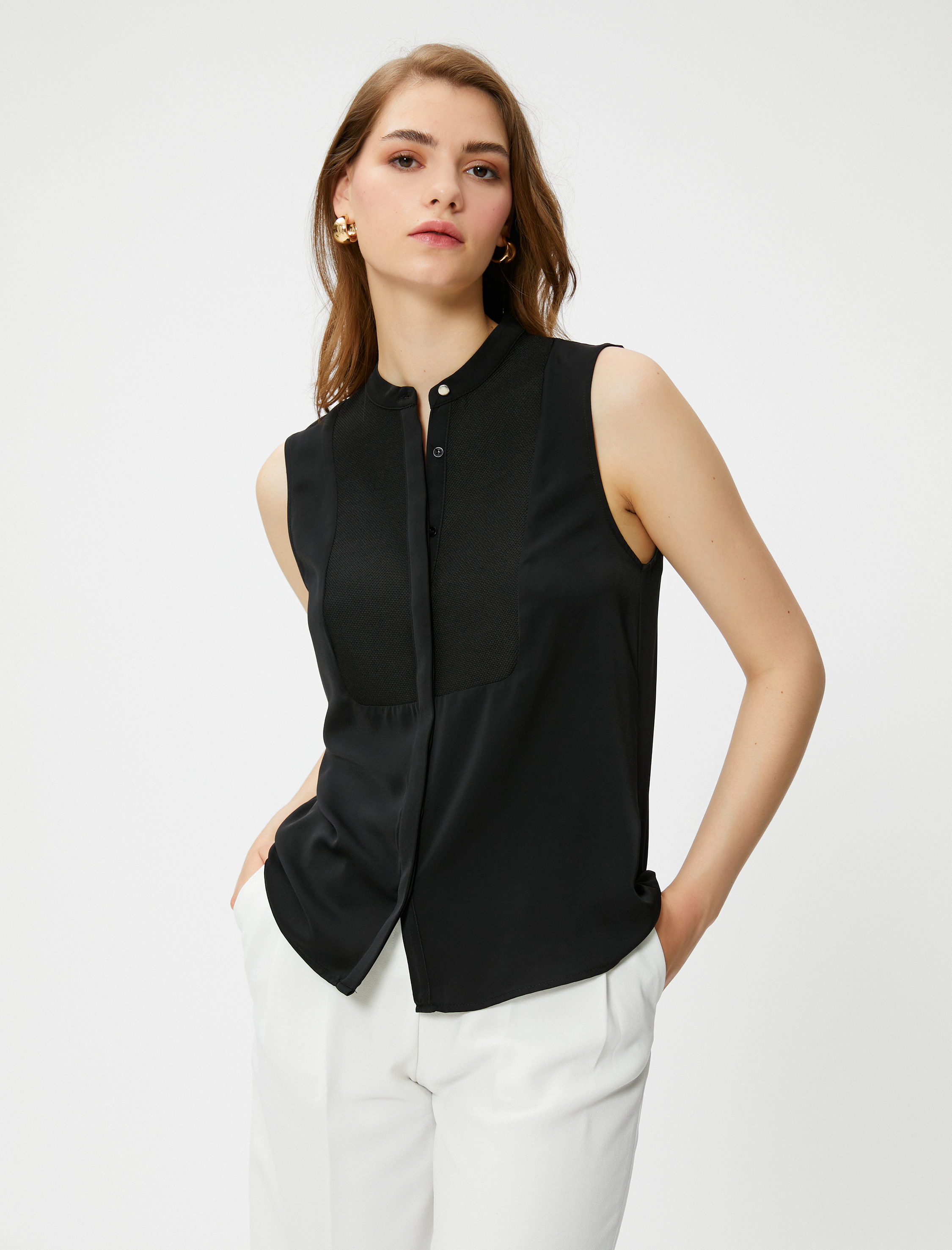   Kolsuz Gömlek Hakim Yaka Gizli Düğmeli