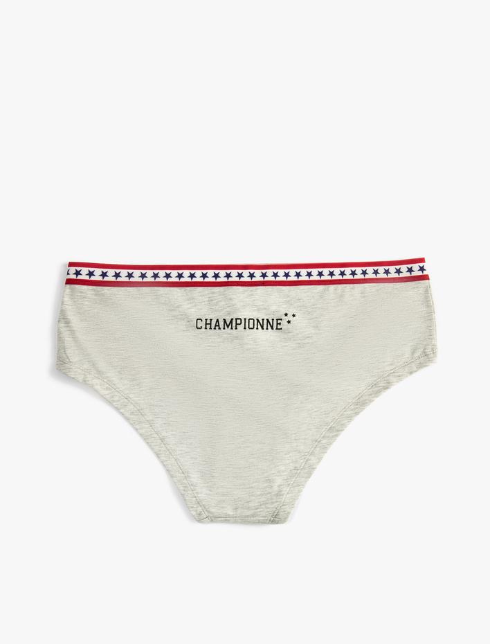  Hipster Külot Basic Yıldız Detaylı Ribanalı