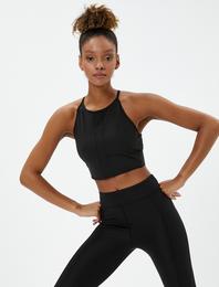 Sporcu Sütyeni Halter Yaka Balensiz Cupsız