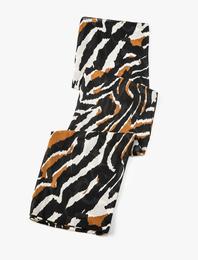 Şal Zebra Desenli Kare