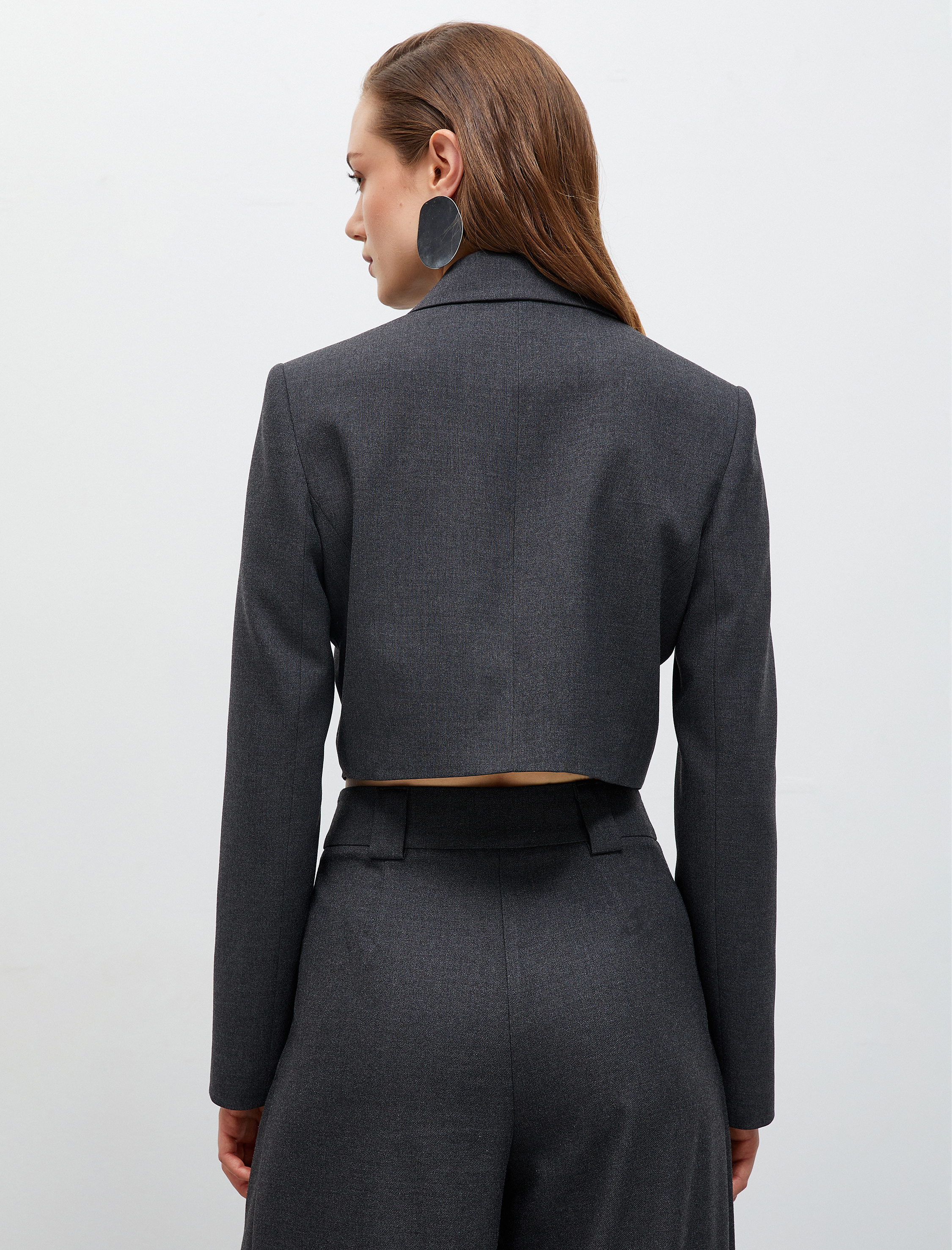   Crop Kruvaze Blazer Ceket