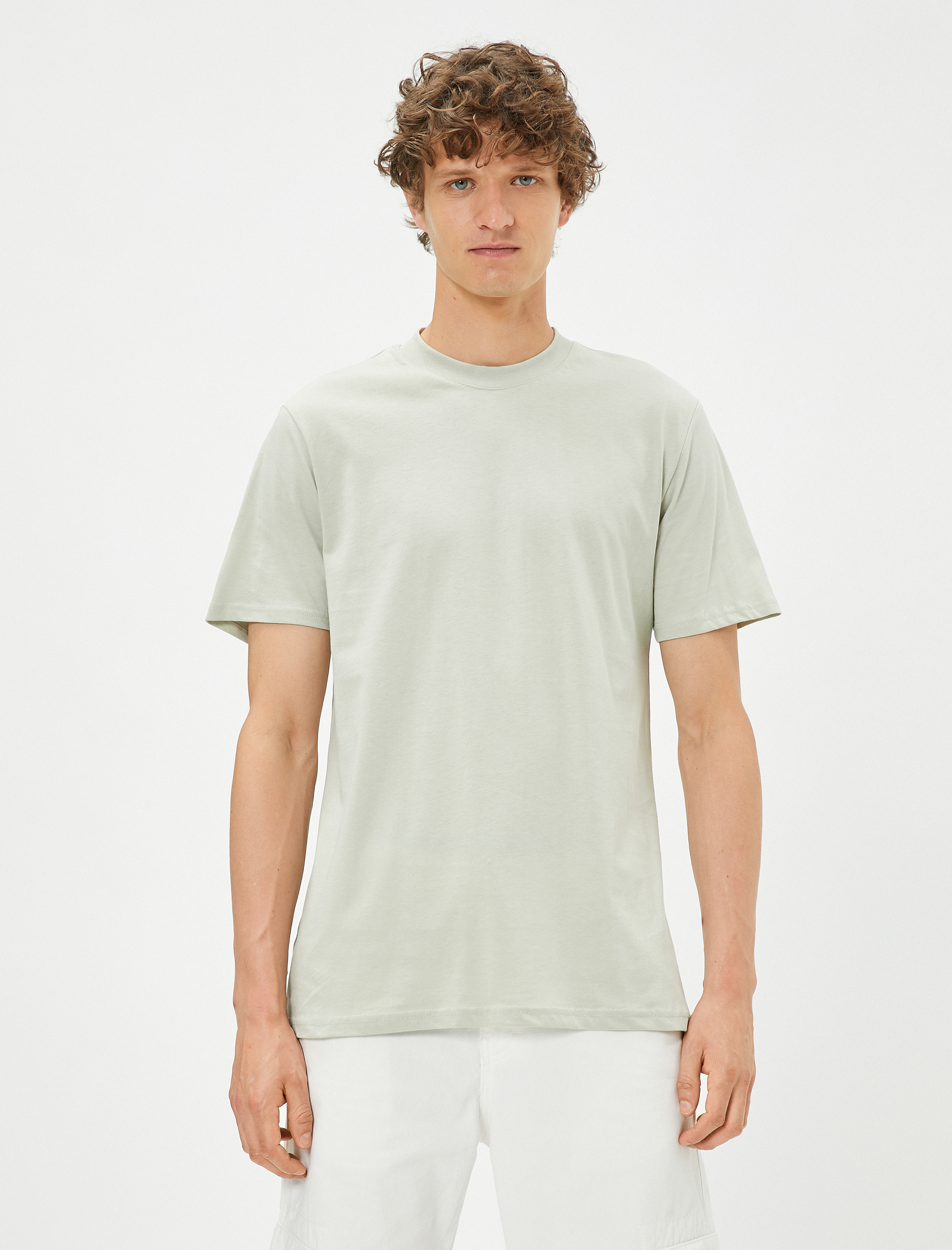   Basic Tişört Slim Fit Bisiklet Yaka Pamuklu