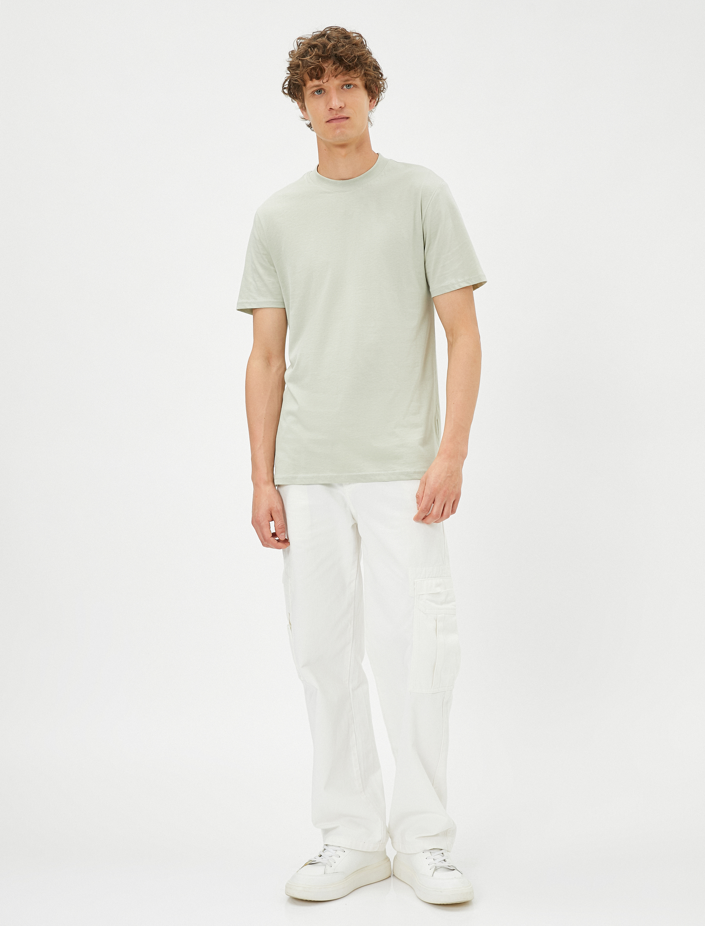   Basic Tişört Slim Fit Bisiklet Yaka Pamuklu