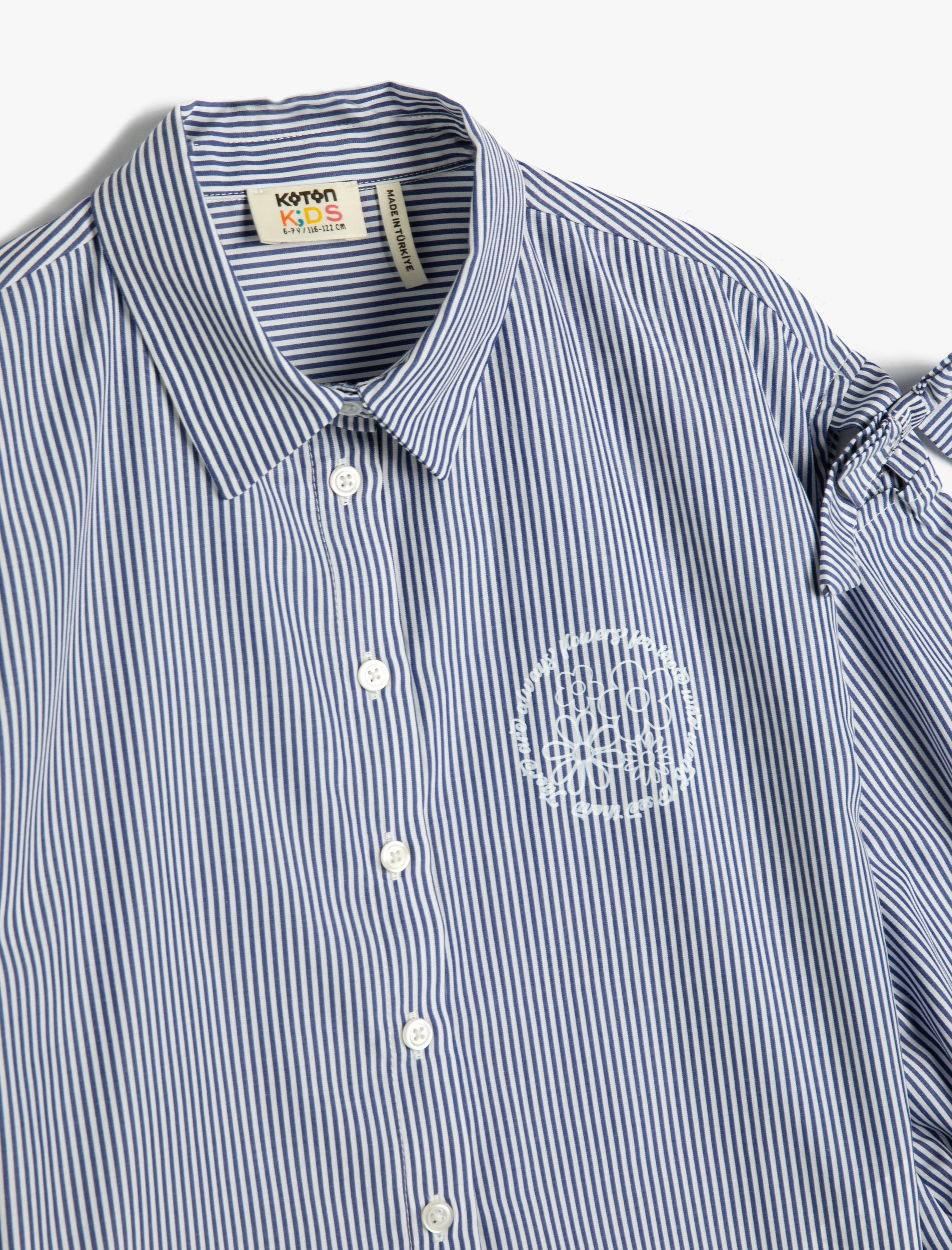  Kız Çocuk Gömlek Uzun Kollu Manşetleri Lastikli Fiyonk Detaylı