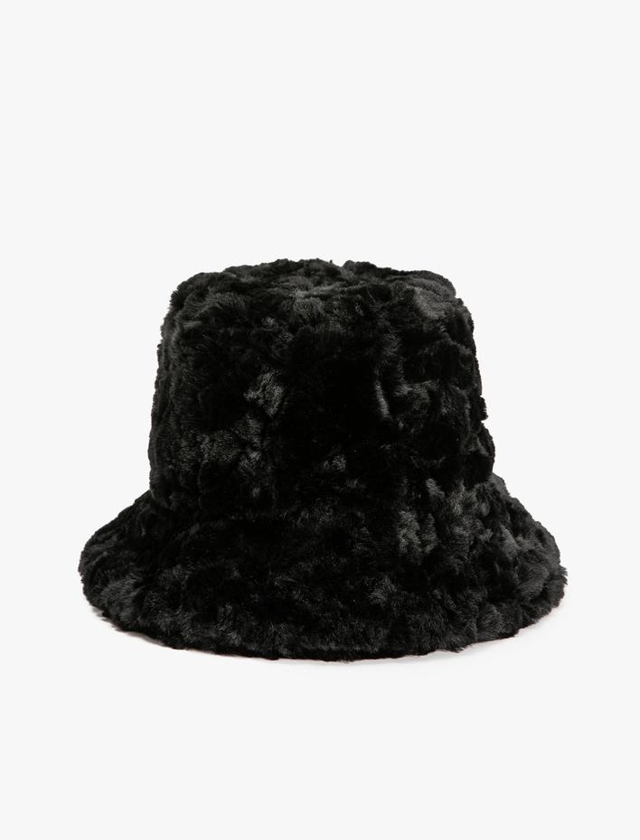 Kadın Kışlık Peluş Bucket Şapka