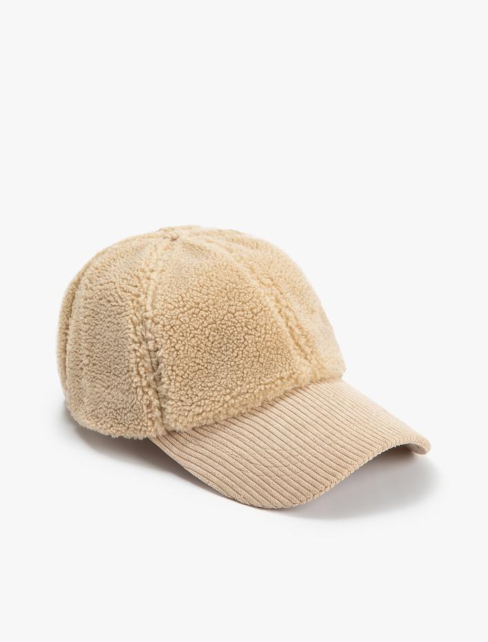 Kadın Kışlık Şapka Peluş Detaylı Cap Model