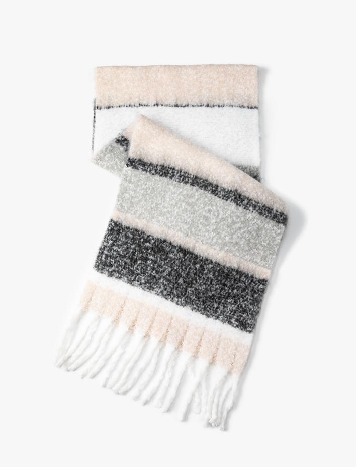 Kadın Şal Püsküllü Yumuşak Dokulu