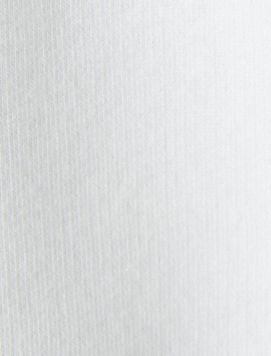   Şardonlu Kolej Sweatshirt Nakışlı Bisiklet Yaka Uzun Kollu