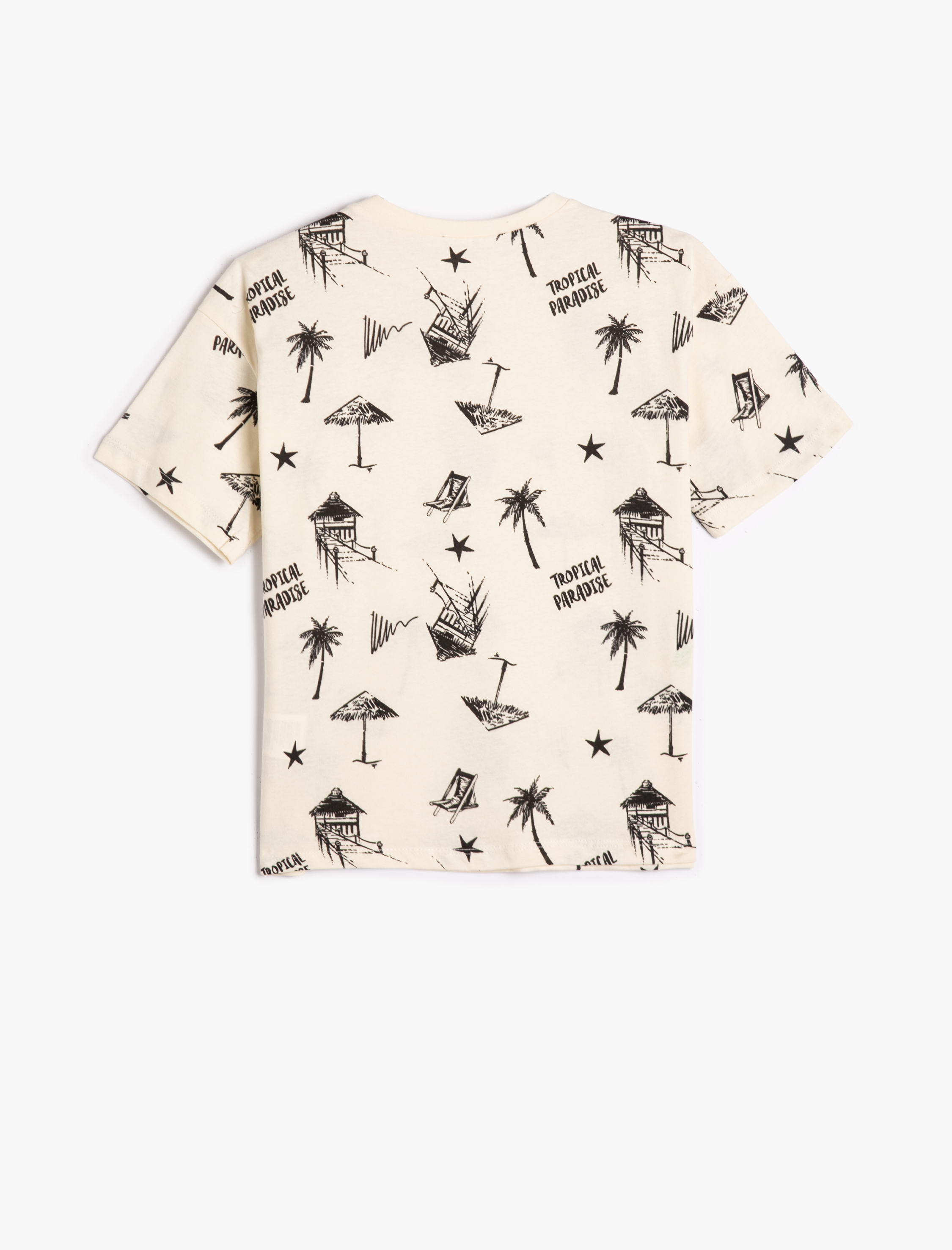  Erkek Çocuk Tişört Kısa Kollu Bisiklet Yaka Baskılı Pamuklu