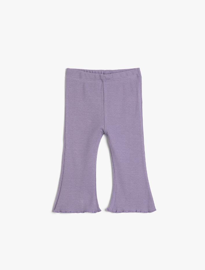 Kız Bebek İspanyol Paça Basic Tayt Kaşkorse Beli Lastikli Pamuklu