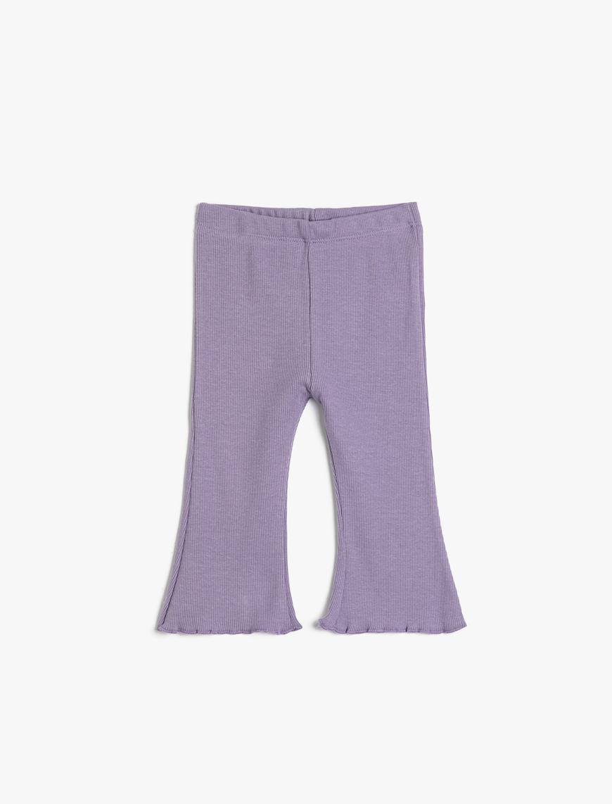  Kız Bebek İspanyol Paça Basic Tayt Kaşkorse Beli Lastikli Pamuklu