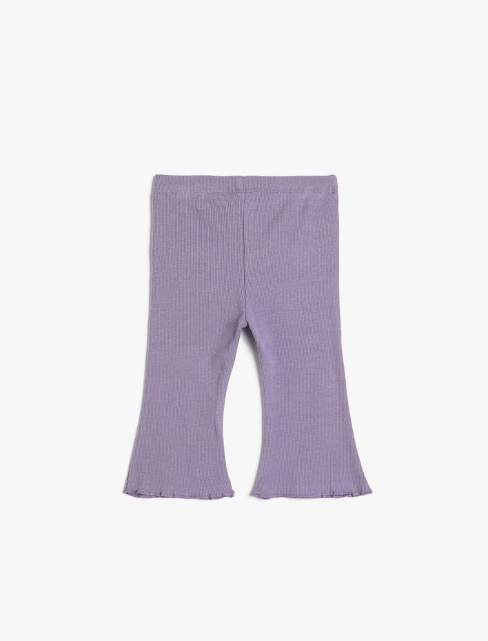 Kız Bebek İspanyol Paça Basic Tayt Kaşkorse Beli Lastikli Pamuklu