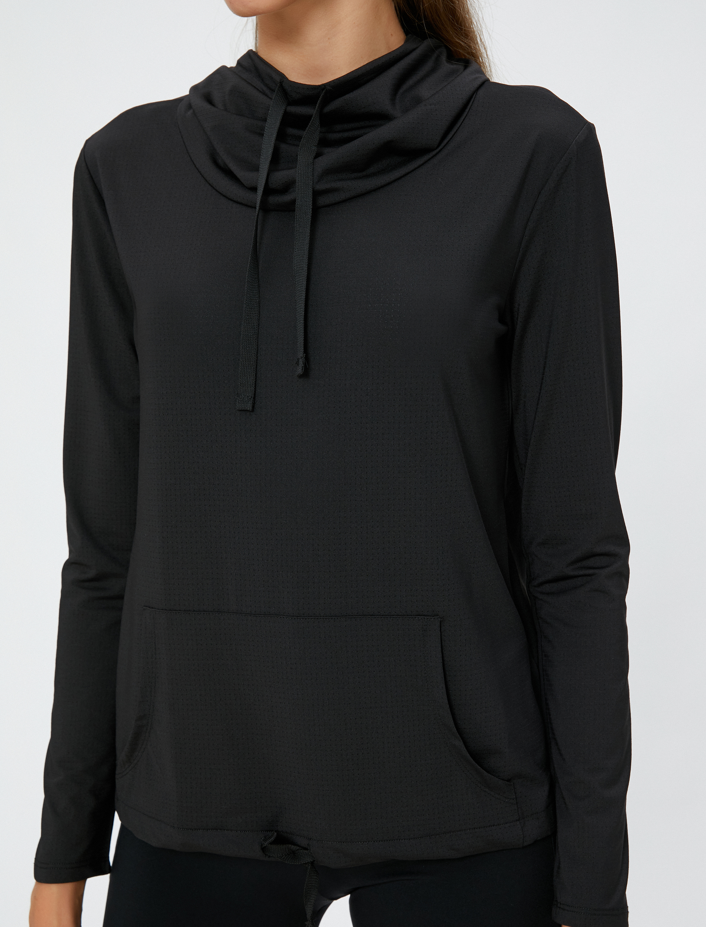   Şal Yaka Sweatshirt Spor Kanguru Cepli