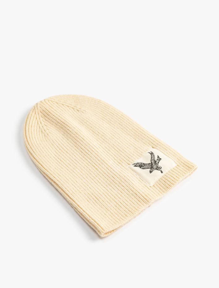 Erkek Örgü Bere Kartal İşlemeli