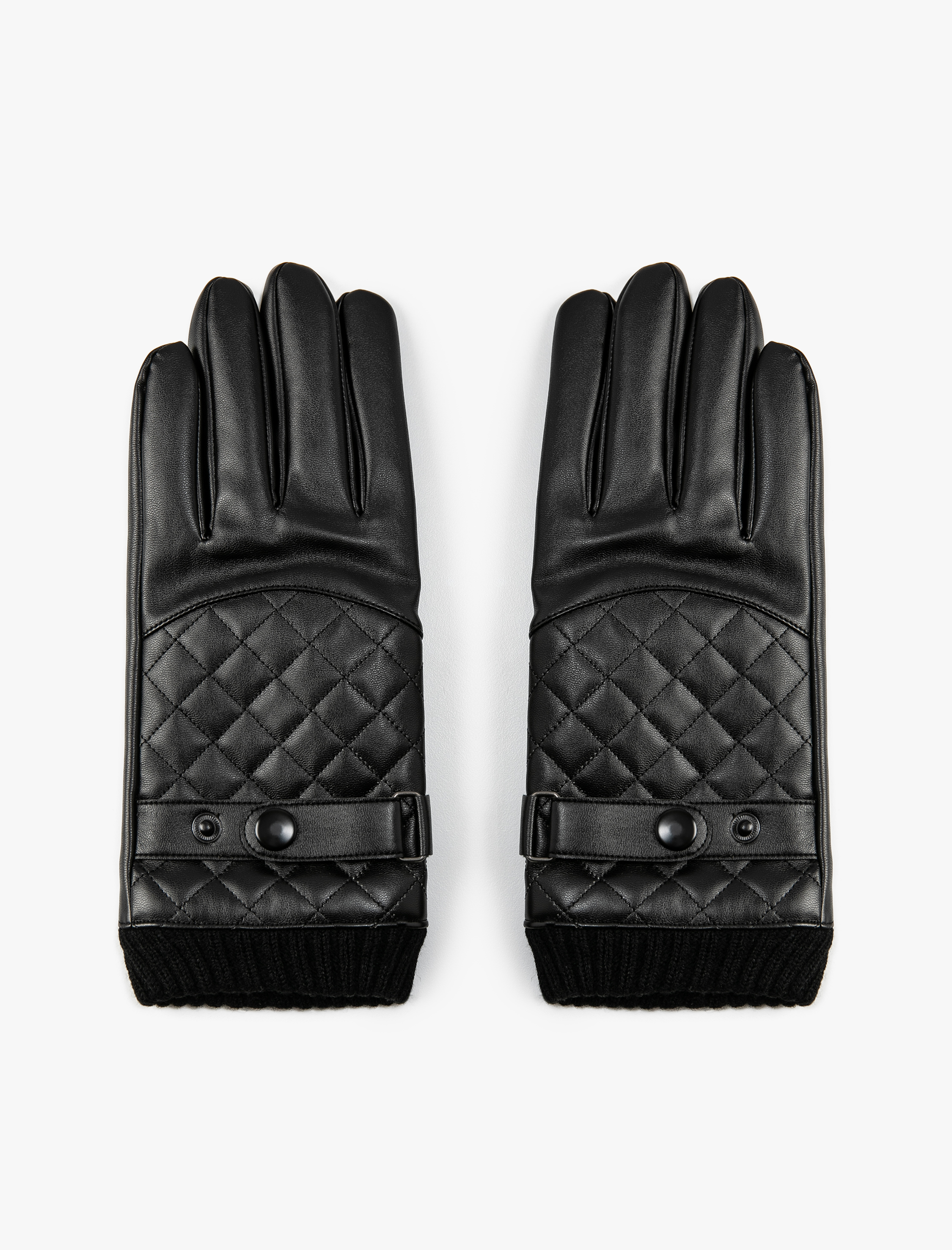  Erkek Deri Görünümlü Eldiven Çıtçıt Düğmeli