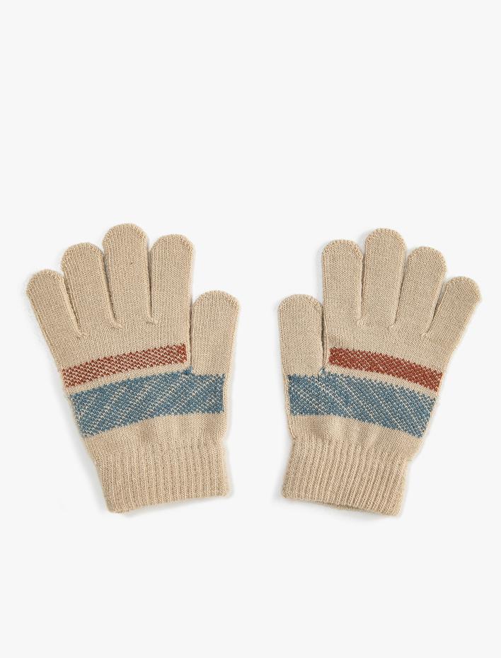 Erkek Çocuk Triko Eldiven Dinozor Desenli