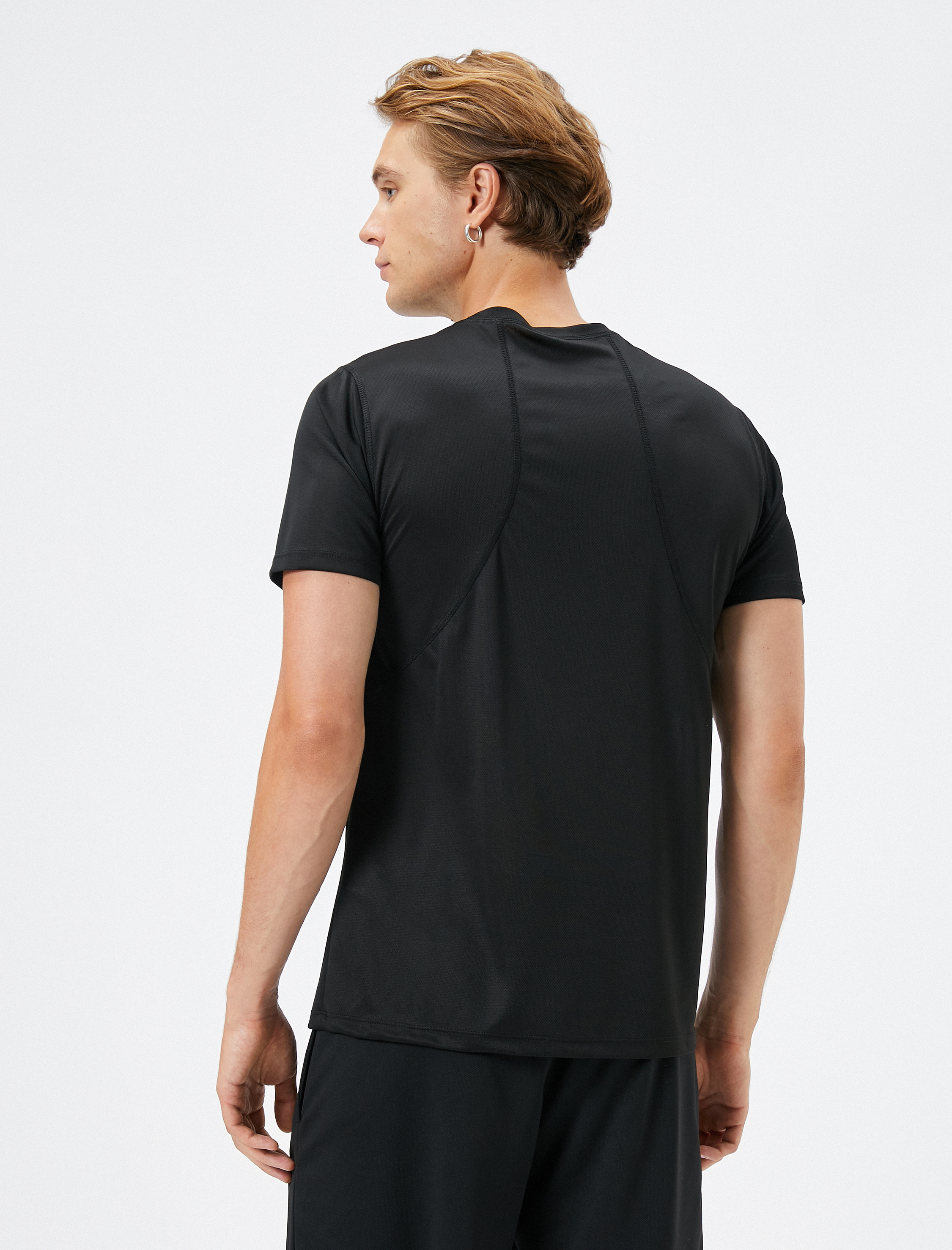   Spor Tişört Slogan Baskılı Bisiklet Yaka Reglan Kol