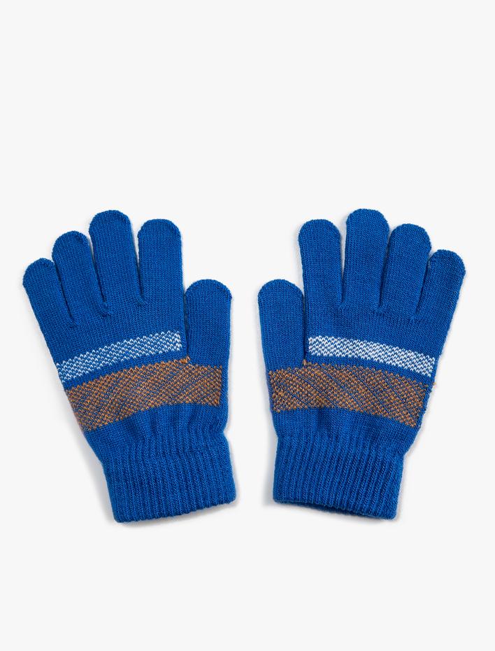 Erkek Çocuk Triko Eldiven Dinozor Desenli