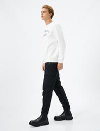 Jogger Pantolon Kargo Cepli Beli Bağcıklı Pamuklu