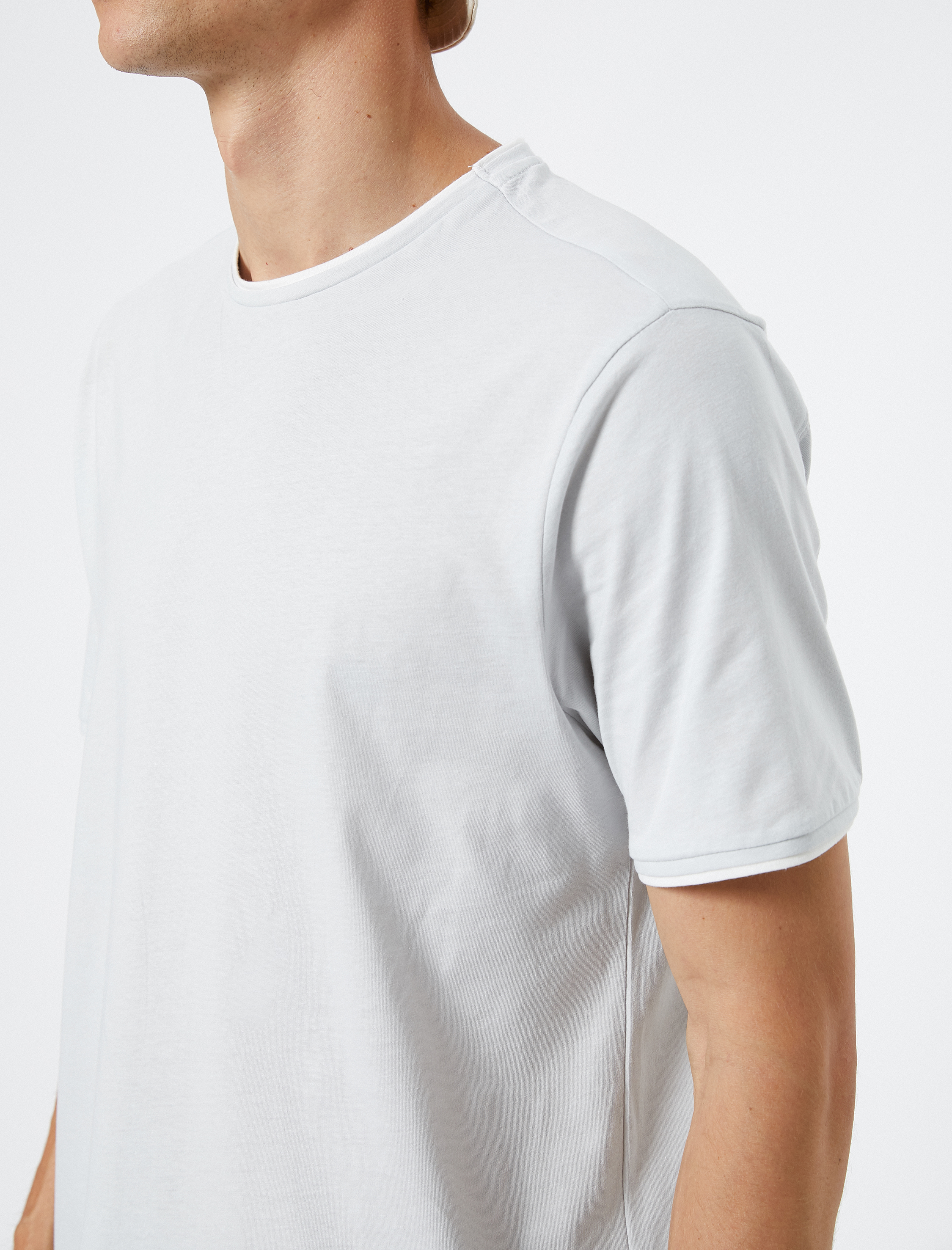   Basic Tişört Bisiklet Yaka Kısa Kollu Pamuklu