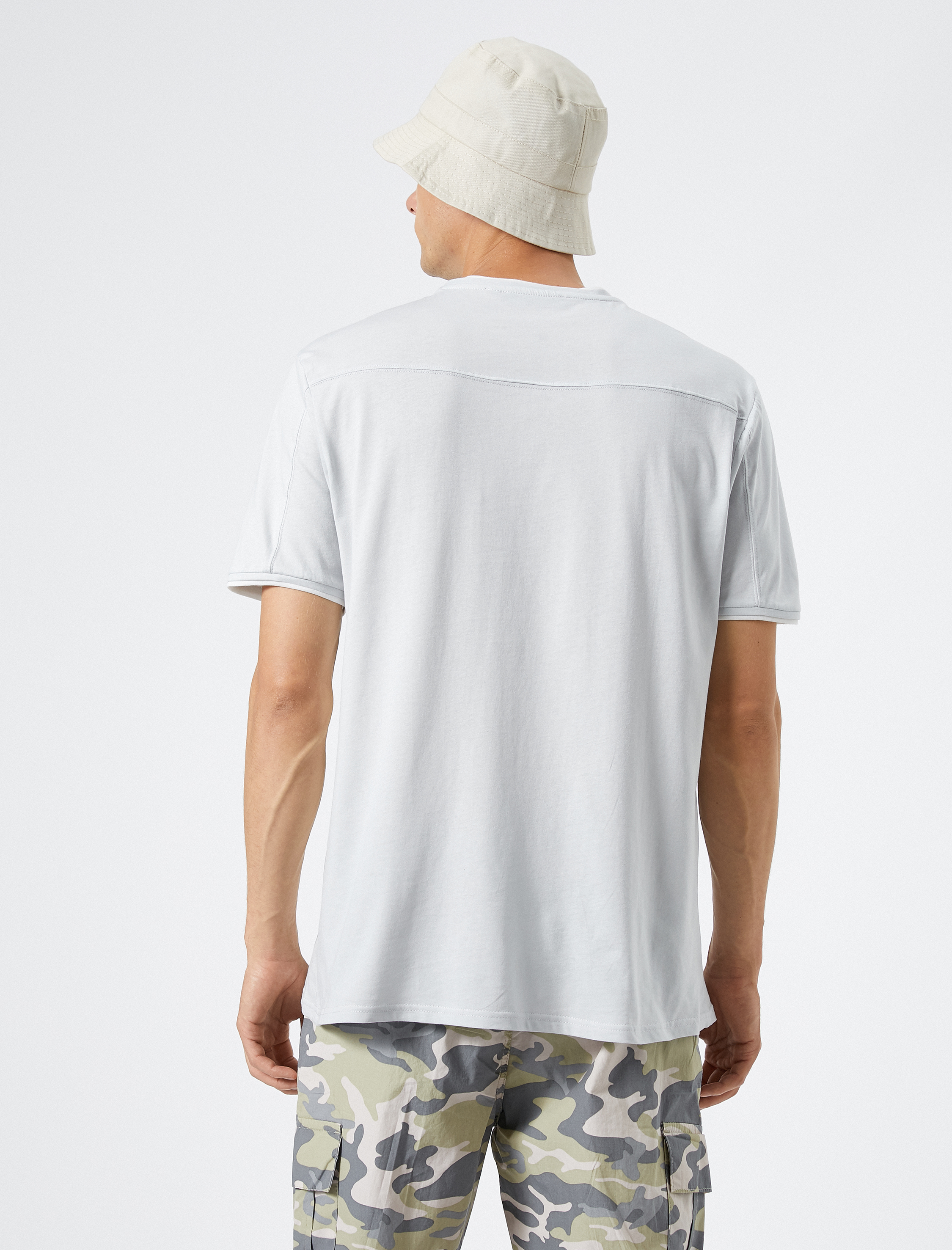   Basic Tişört Bisiklet Yaka Kısa Kollu Pamuklu