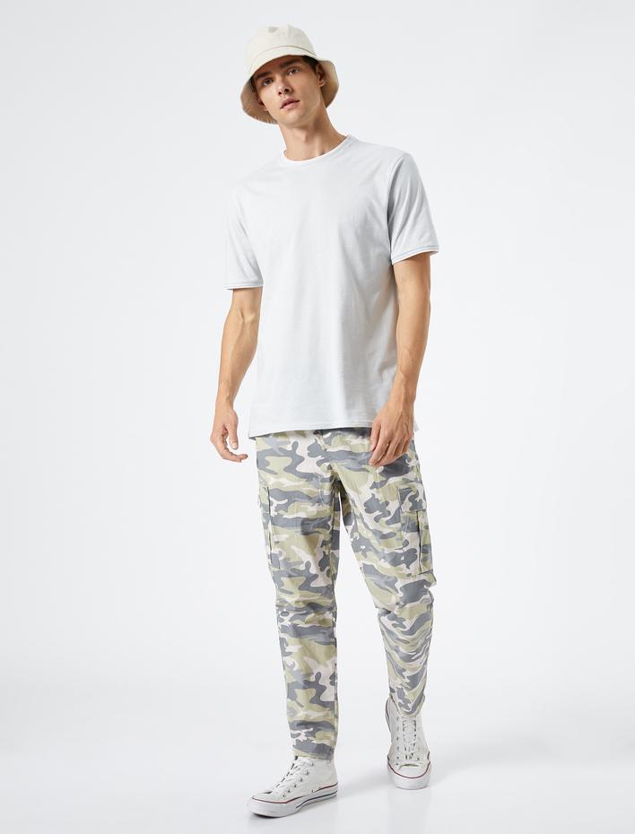  Basic Tişört Bisiklet Yaka Kısa Kollu Pamuklu