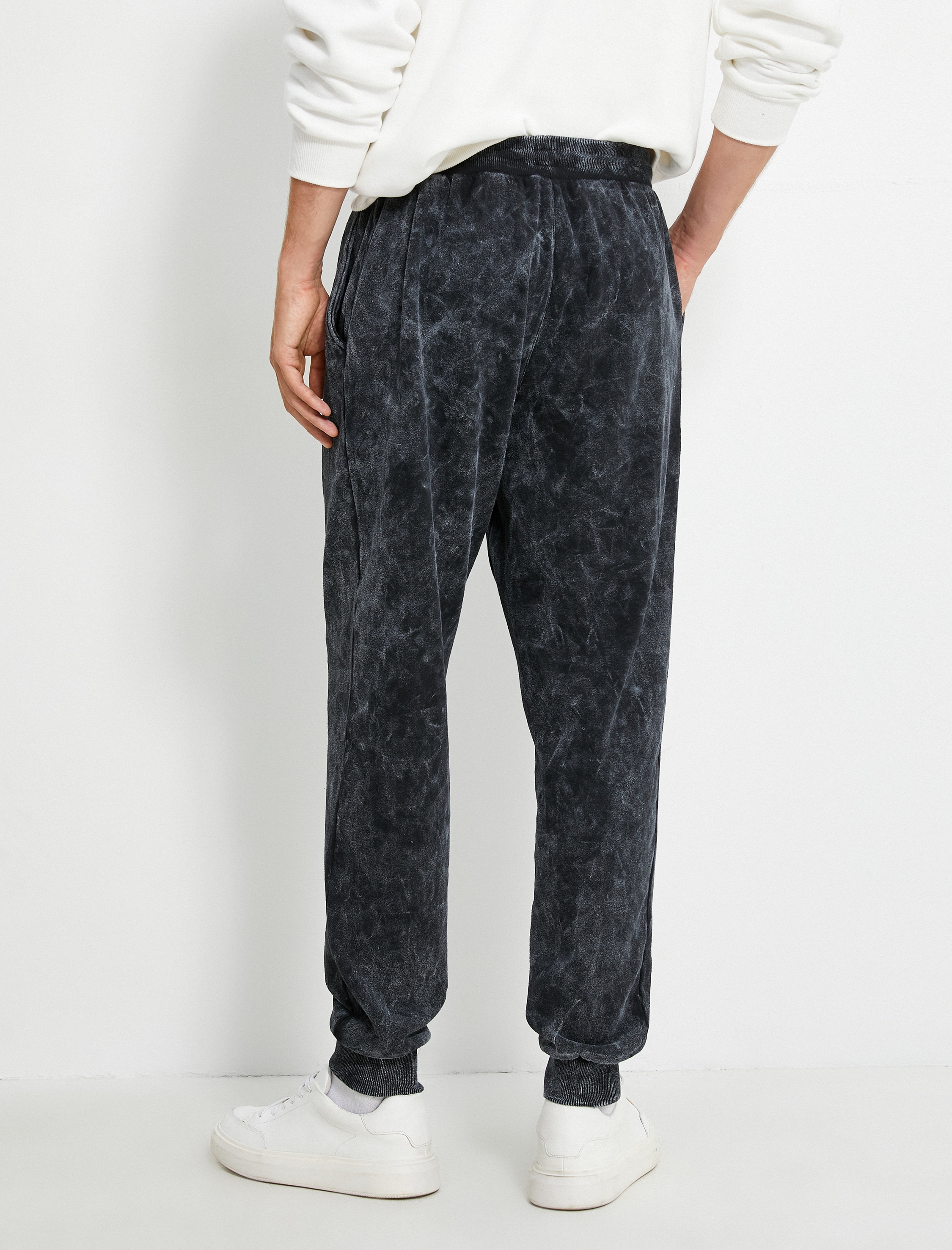   Jogger Eşofman Altı Yıkamalı Beli Bağcıklı Cepli