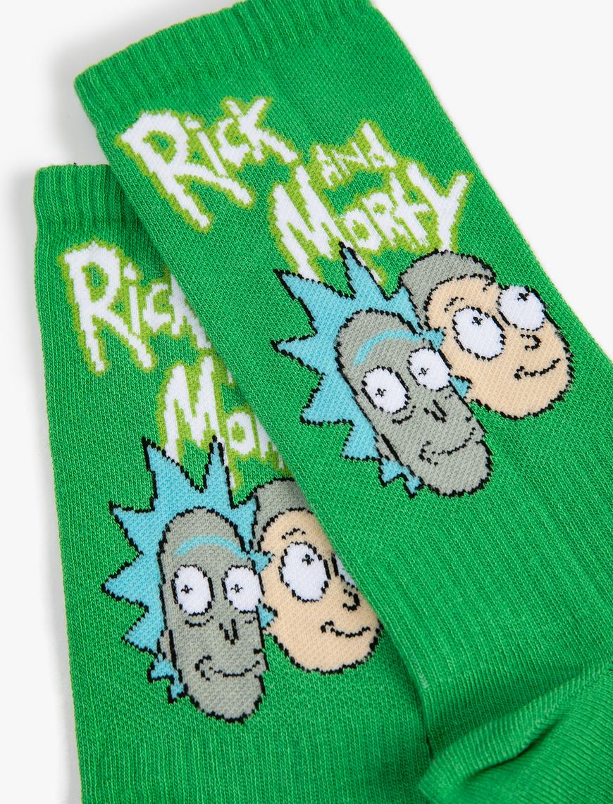  Erkek Rick and Morty Soket Çorap Lisanslı İşlemeli