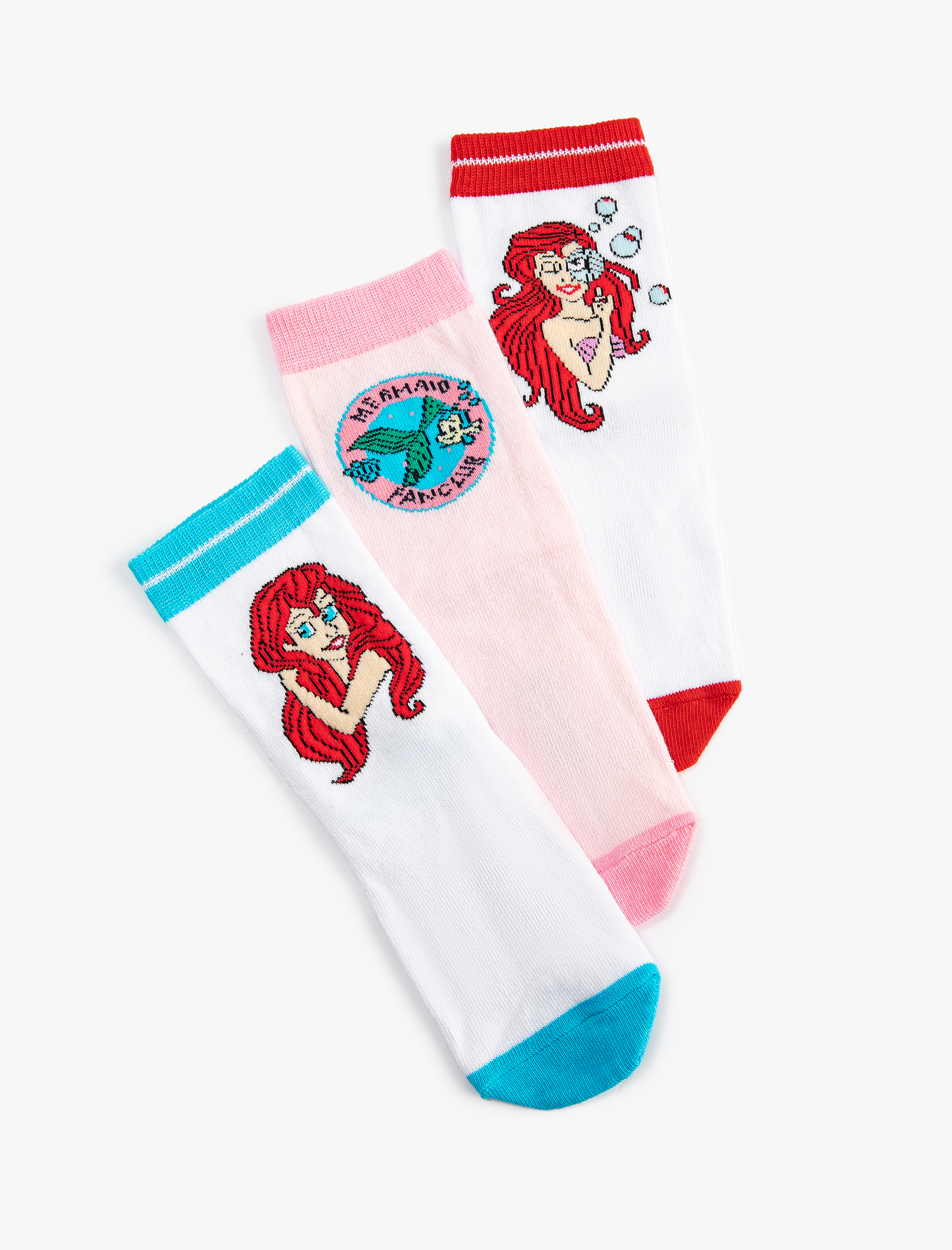  Kız Çocuk Küçük Deniz Kızı çorap Seti 3'lü Lisanslı