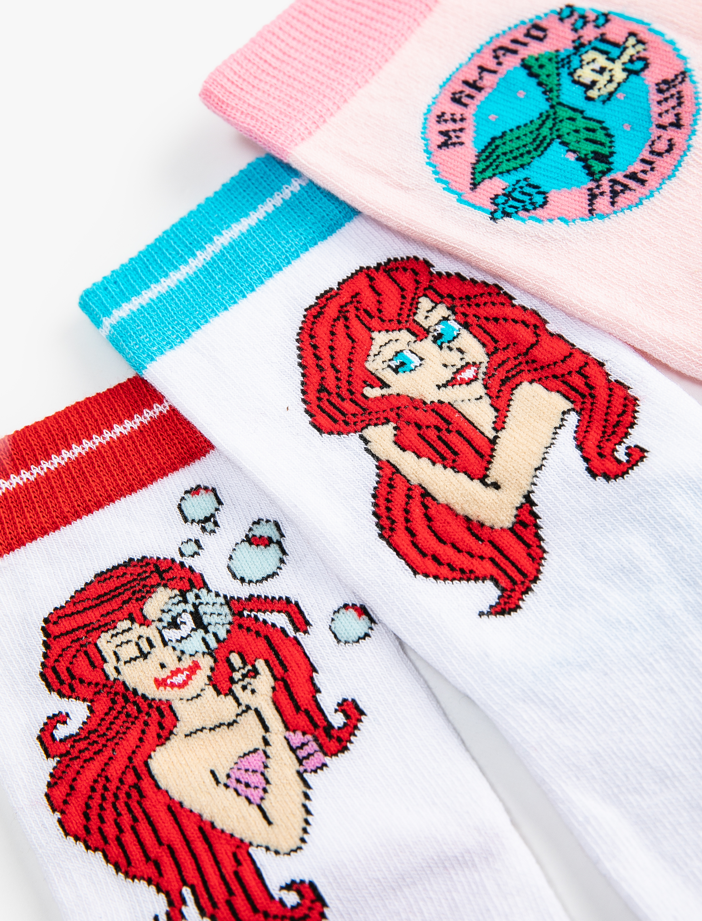  Kız Çocuk Küçük Deniz Kızı çorap Seti 3'lü Lisanslı