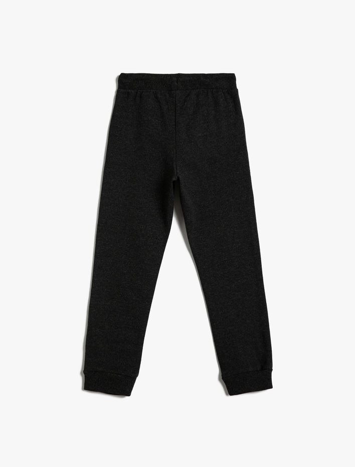 Erkek Çocuk Jogger Eşofman Altı Beli Bağlamalı Cepli Şardonlu Baskılı