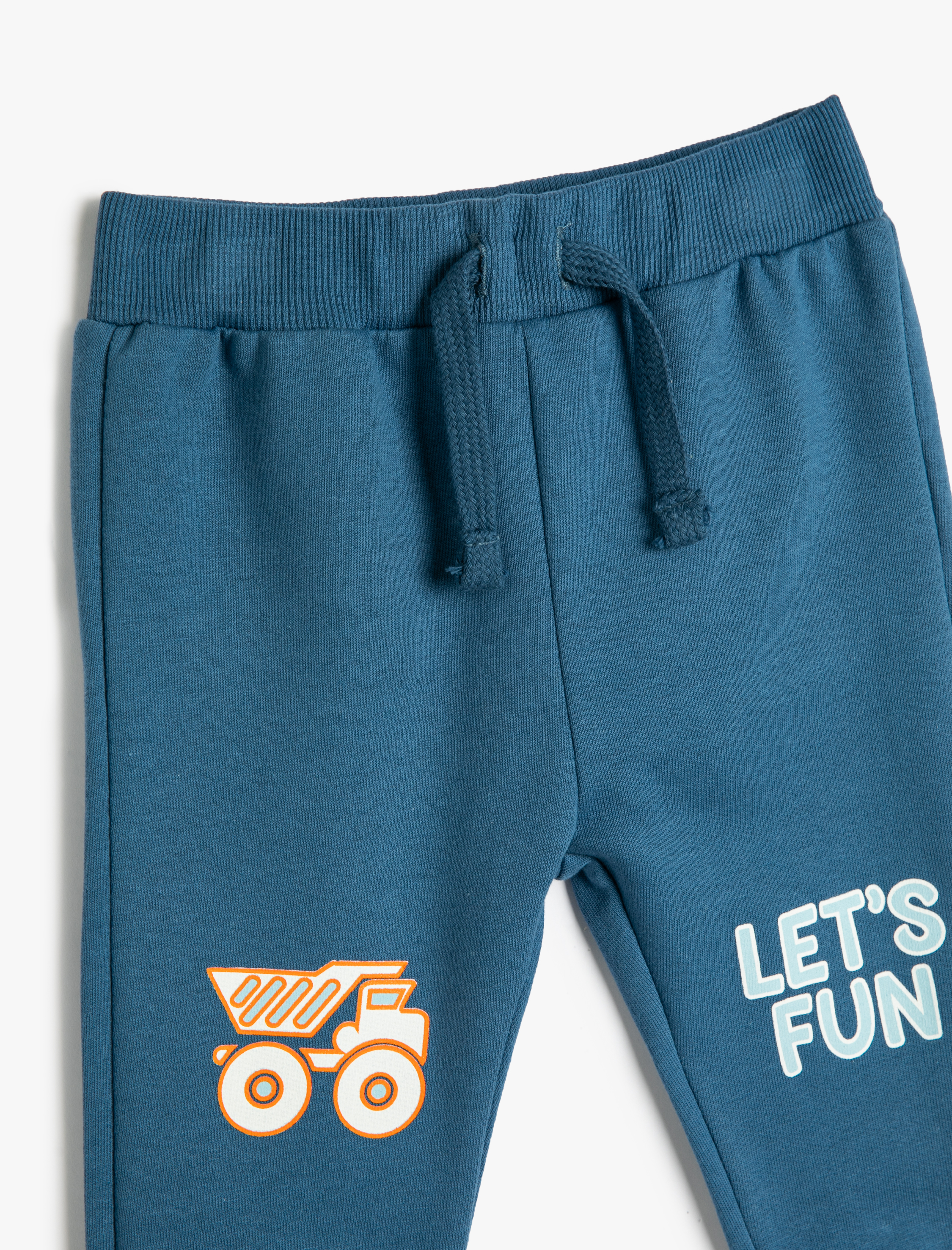  Erkek Bebek Jogger Eşofman Altı Şardonlu Beli Bağlamalı Baskı Detaylı Pamuklu