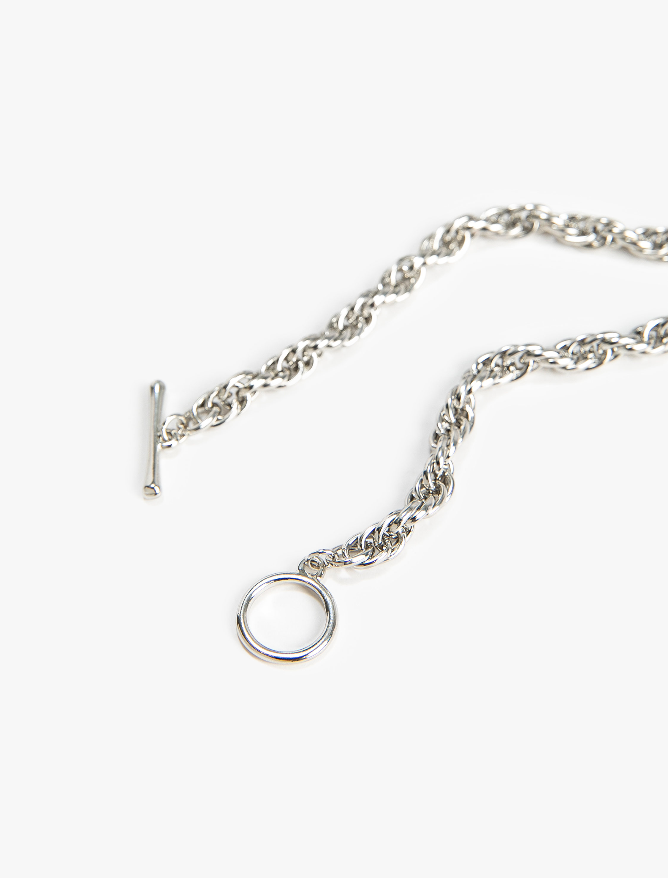  Kadın Kalın Zincir Çelik Kolye Geometrik Figürlü