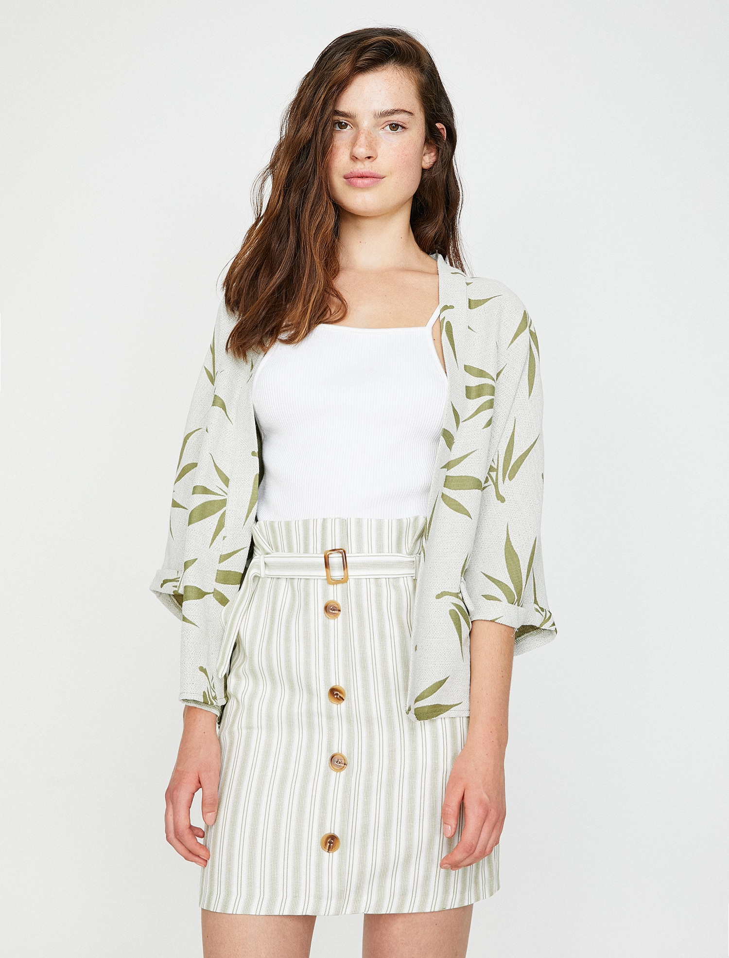   Düğme Detaylı Etek