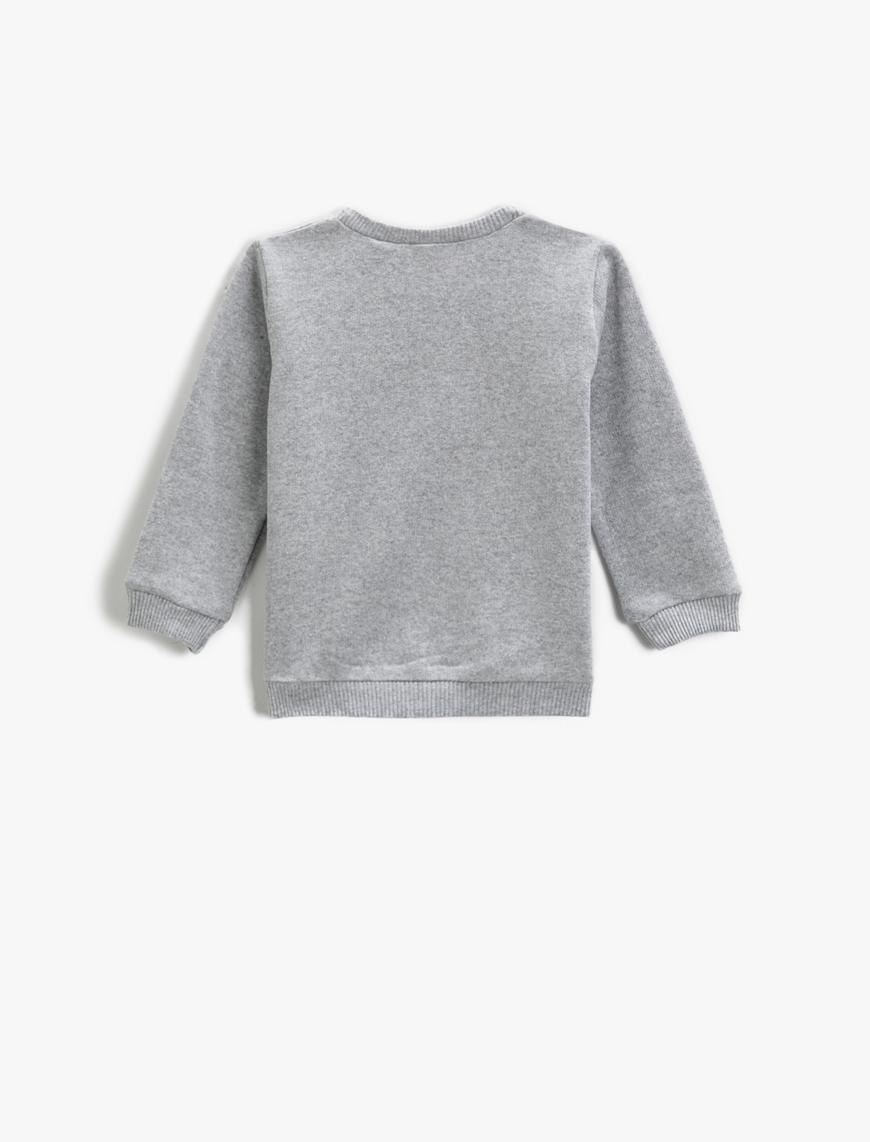  Erkek Bebek Spider Man Baskılı Sweatshirt Bisiklet Yaka Lisanslı