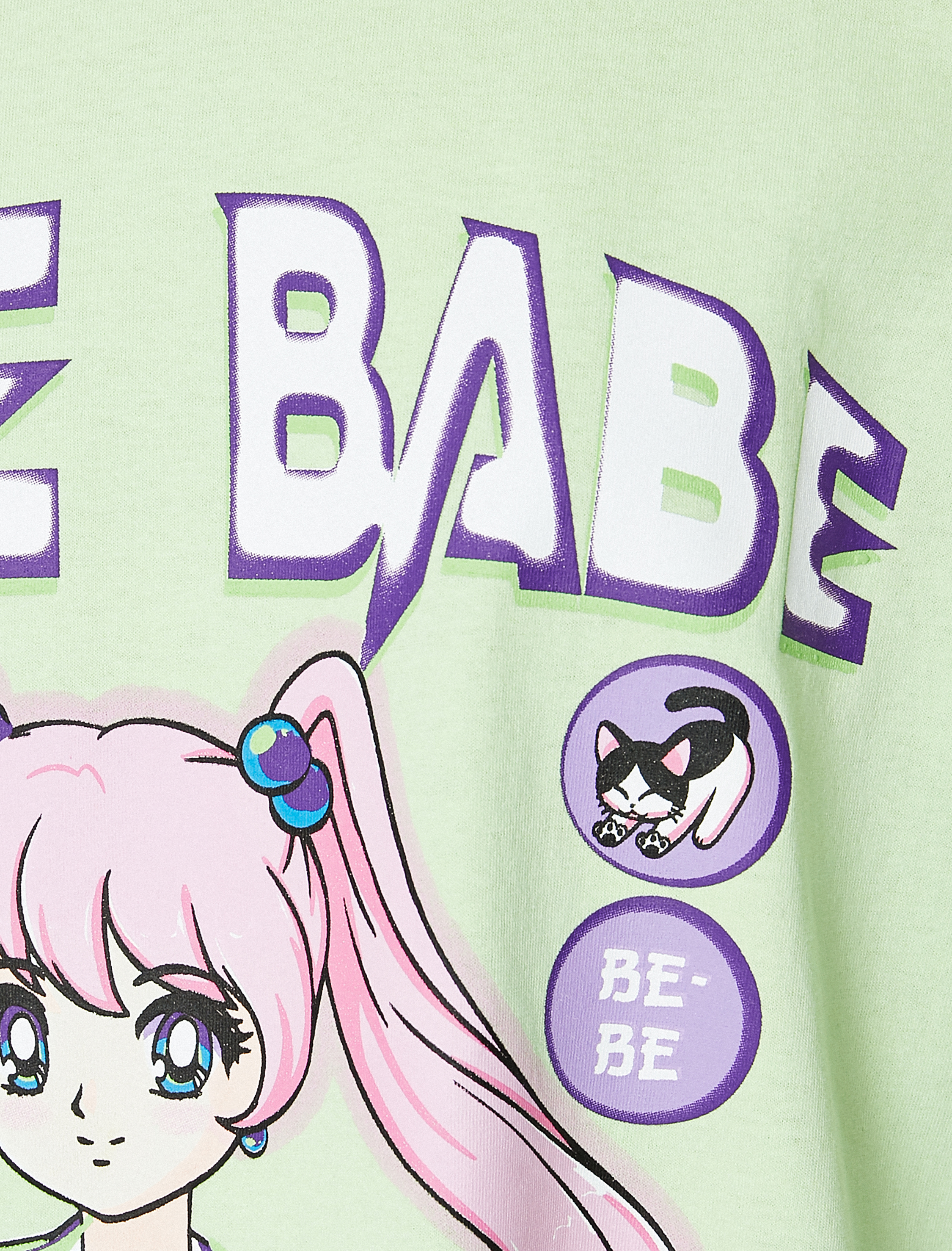   Baskı Detaylı Bisiklet Yaka Tişört