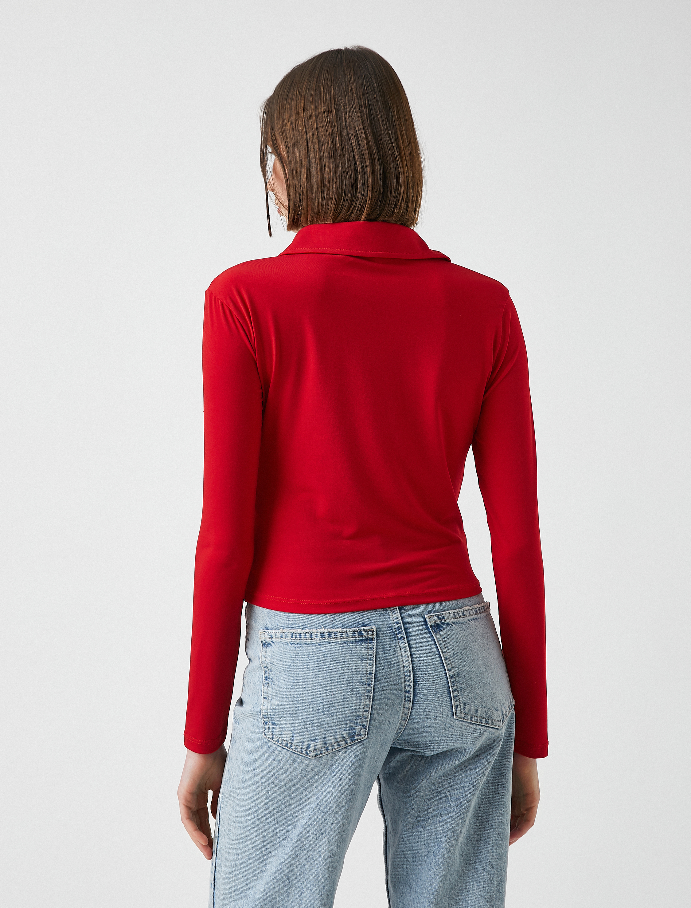   Uzun Kollu Büzgülü Gömlek