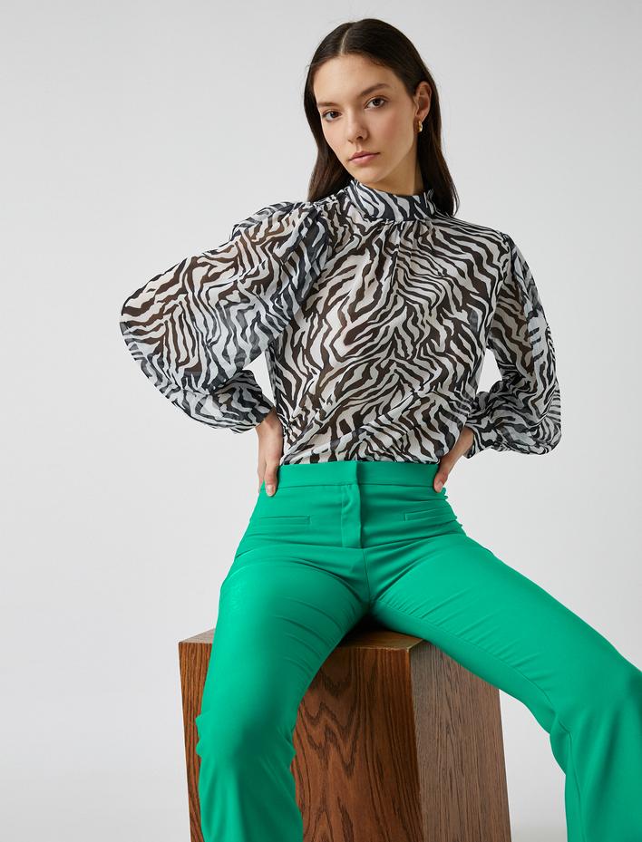  Uzun Kollu Desenli Gömlek