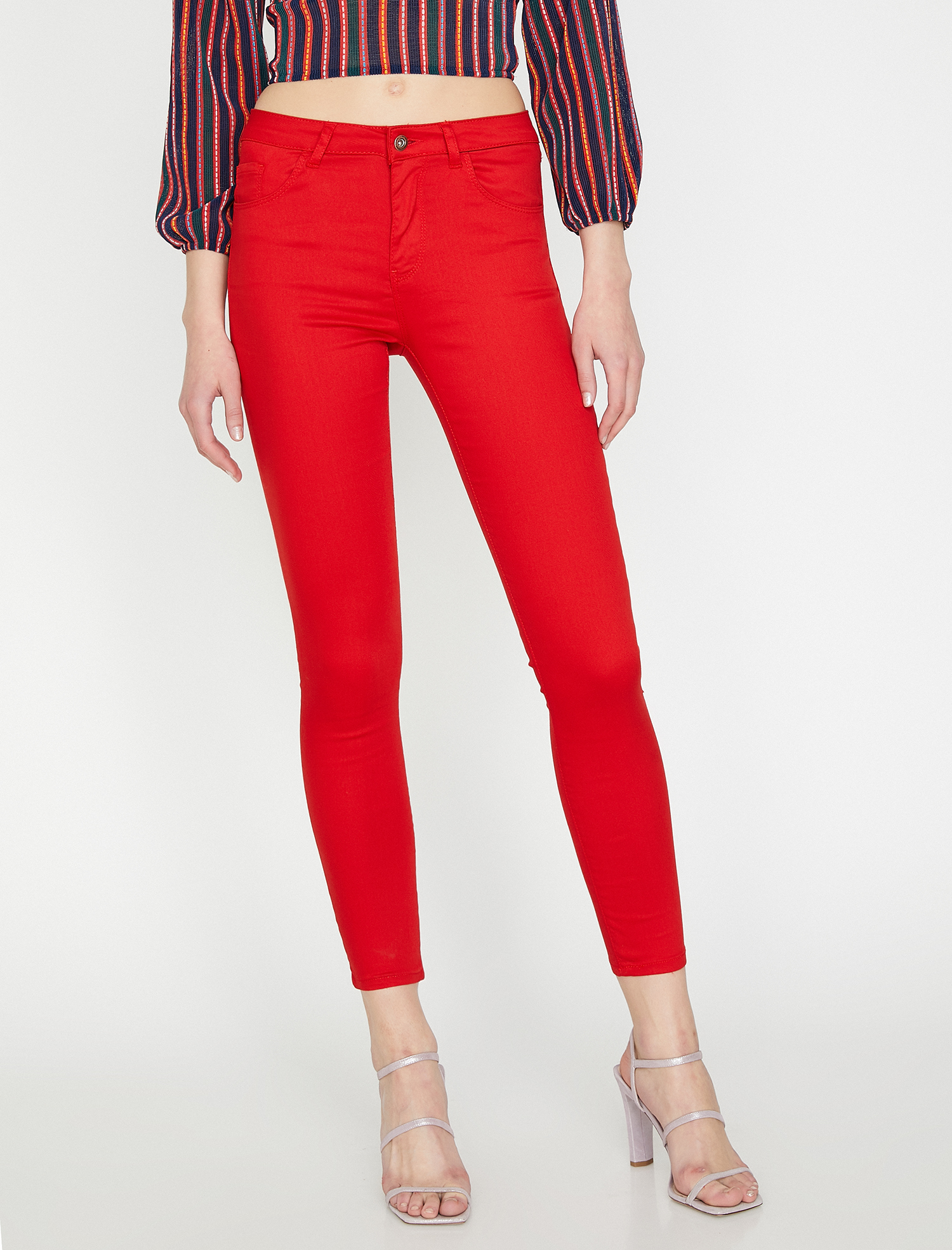   Kot Pantolon Dar Kesim Yüksek Bel Dar Paça