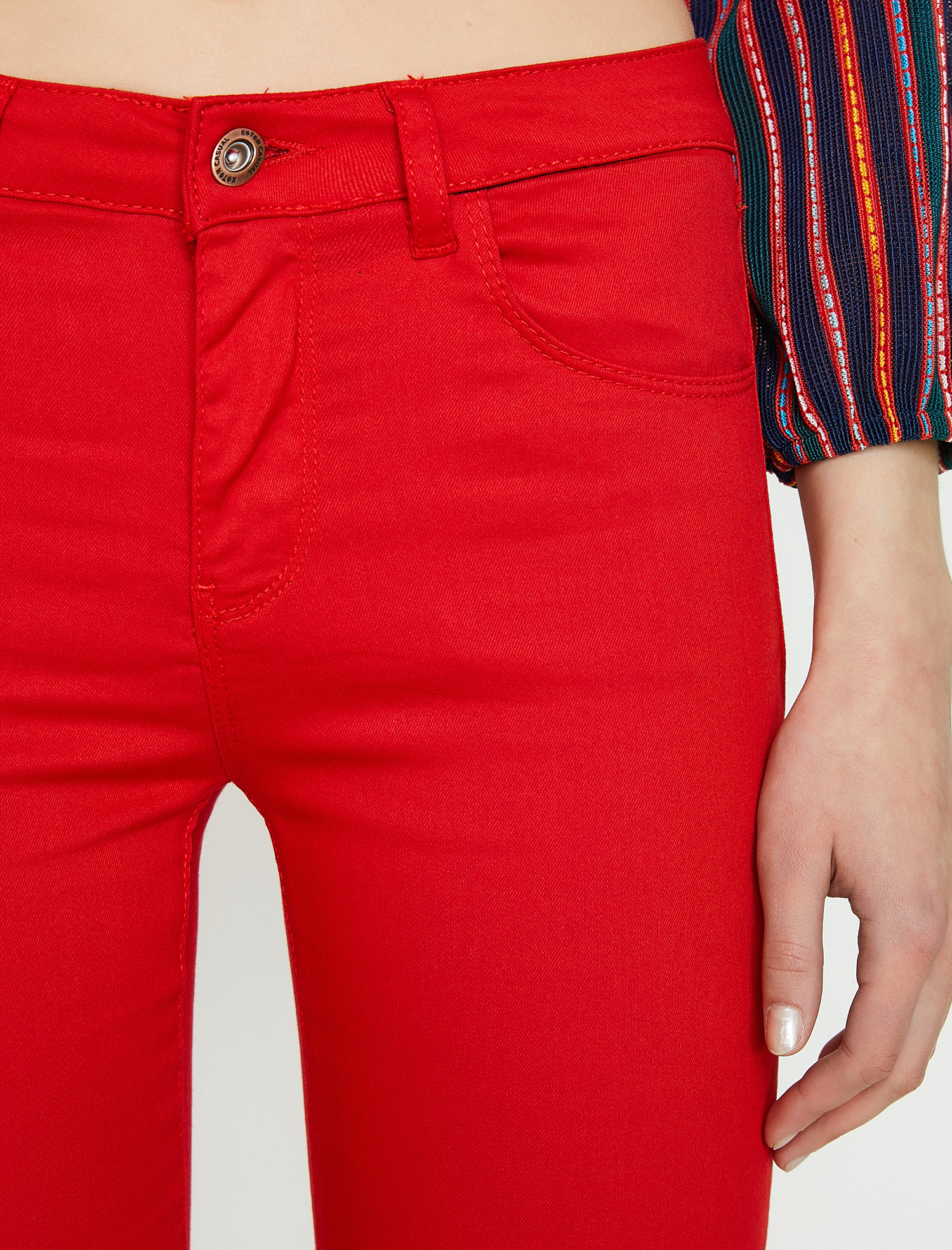   Kot Pantolon Dar Kesim Yüksek Bel Dar Paça