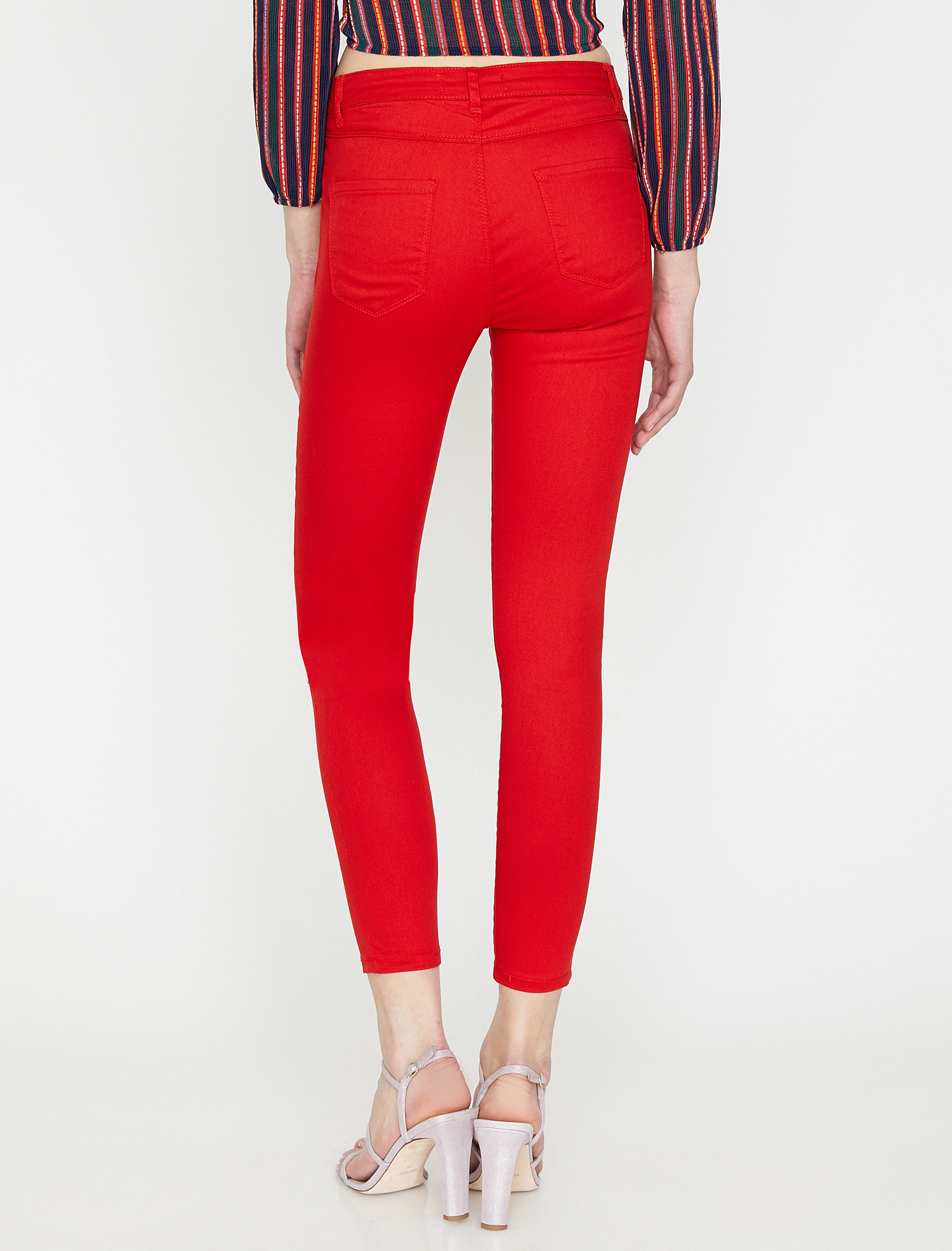   Kot Pantolon Dar Kesim Yüksek Bel Dar Paça