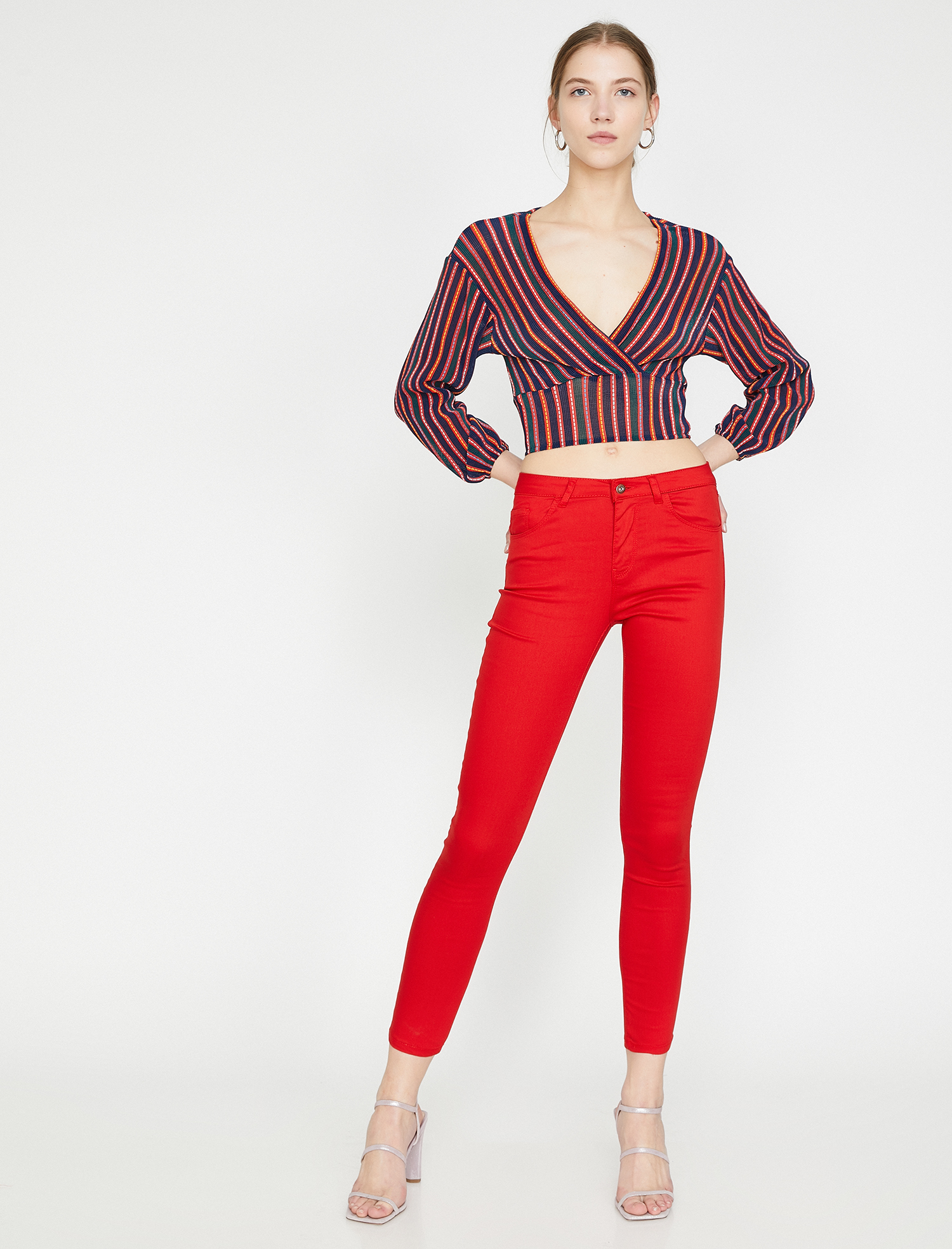   Kot Pantolon Dar Kesim Yüksek Bel Dar Paça