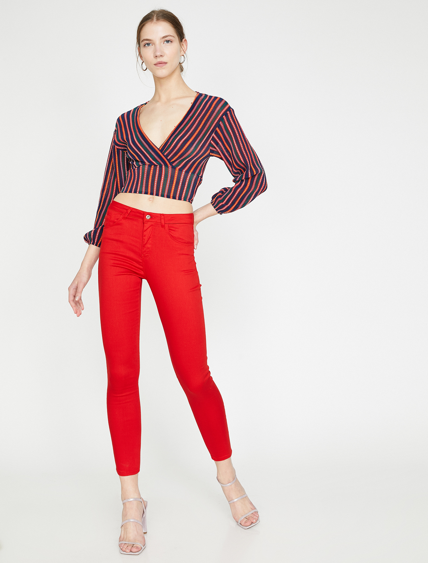   Kot Pantolon Dar Kesim Yüksek Bel Dar Paça