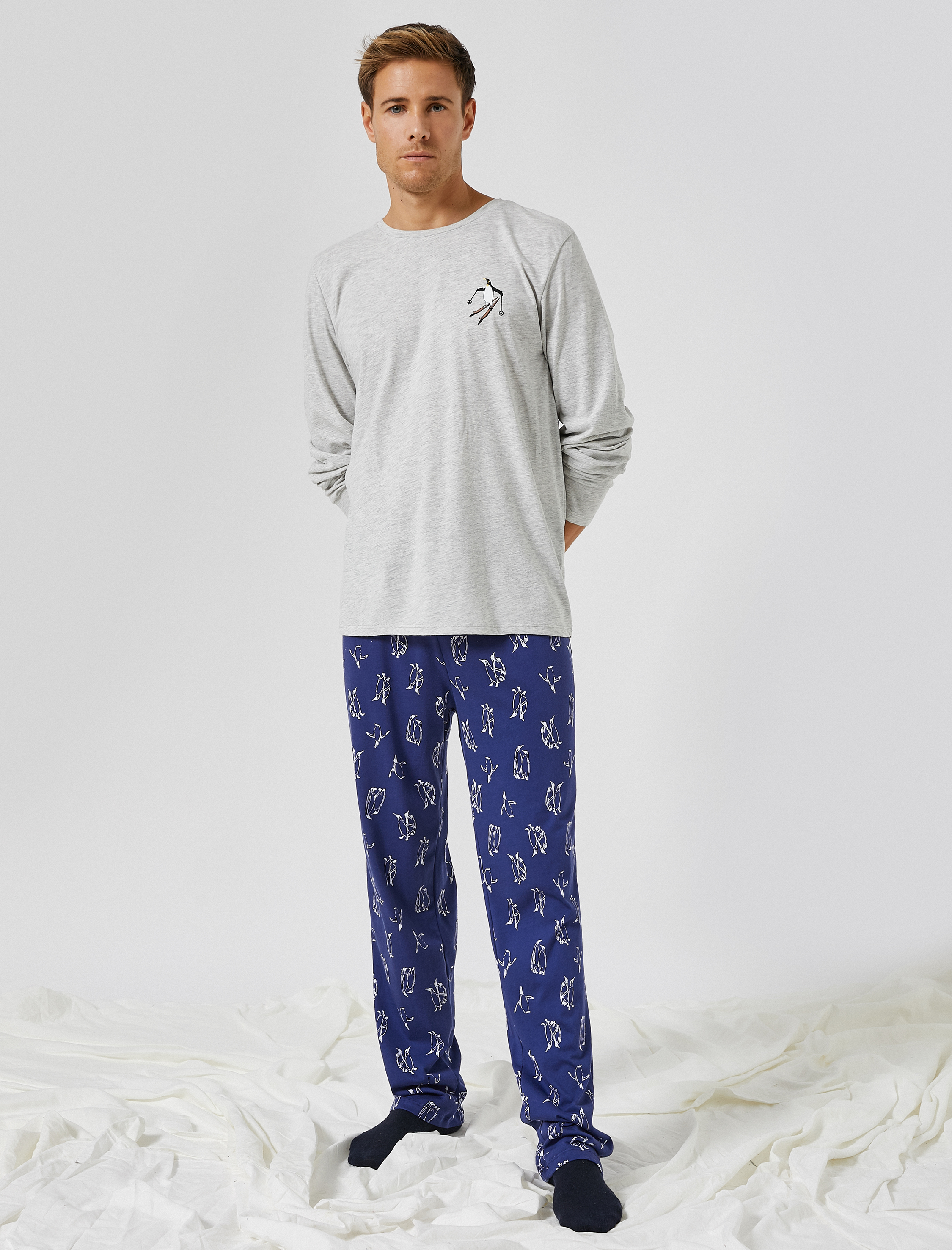 Desenli Pamuklu Pijama Takımı